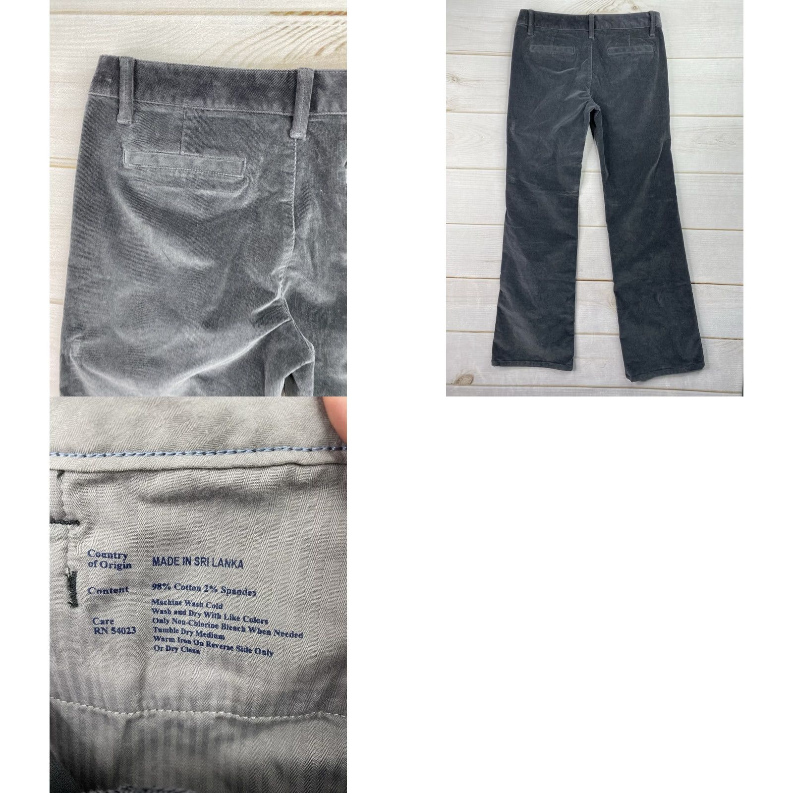 Banana Republic Banana Republic Corduroy Pants Women's 28 Gray Bootcut Mid Rise Straight Leg Casual Travel Staples Size 28" / US 6 / IT 42 - 8 Thumbnail
