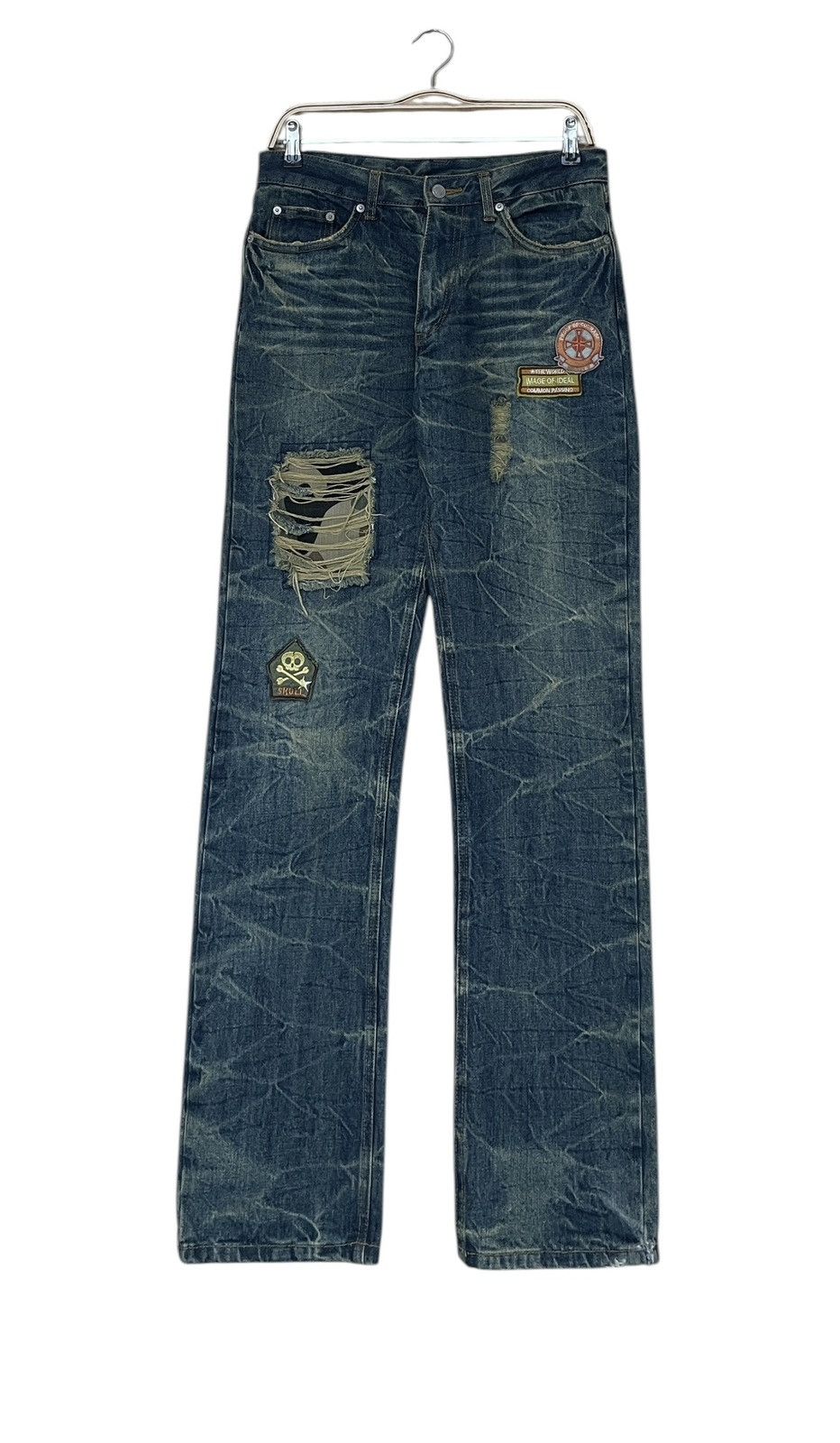 Japanese Brand Vintage Japanese Brand Patchwork Distressed Jeans 2000s Size US 29 - 1 Thumbnail