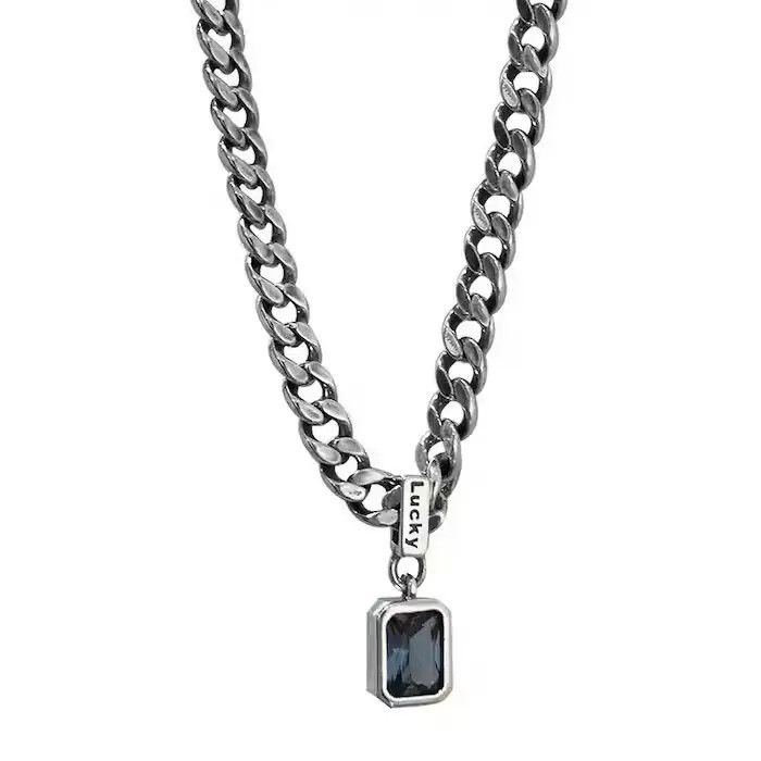 Jewelry Square Blue Necklace Size ONE SIZE - 2 Thumbnail