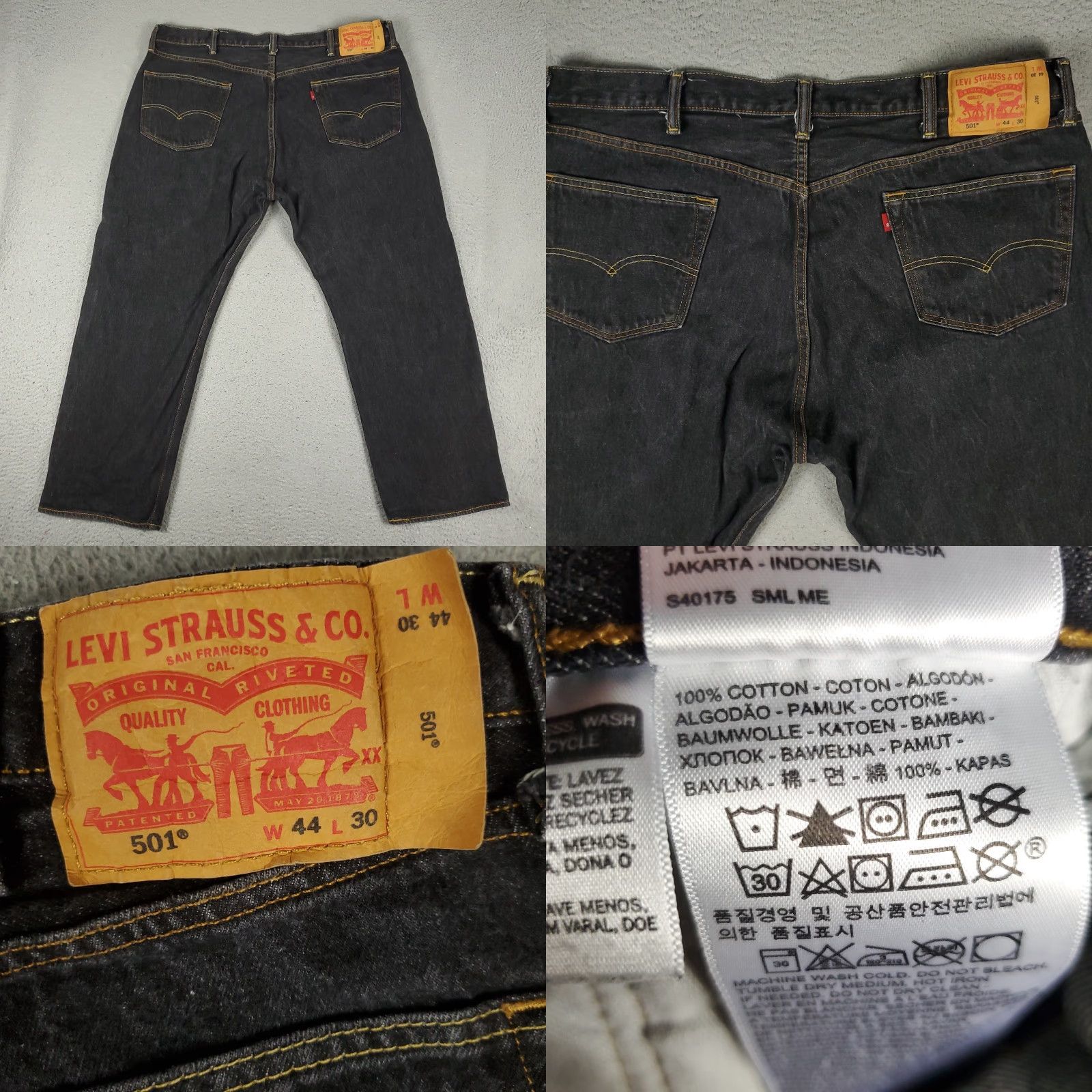 Levi's VINTAGE Levi's 501 Jeans Mens Size 44x30 Denim Straight Leg Classic Cotton Blue Size US 44 / EU 60 - 8 Thumbnail