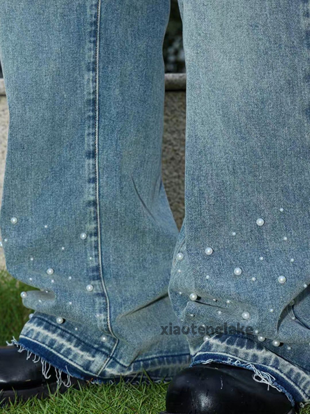 Jean Custom washed faded loose baggy skate hiphop jeans Size US 40 / EU 56 - 2 Thumbnail
