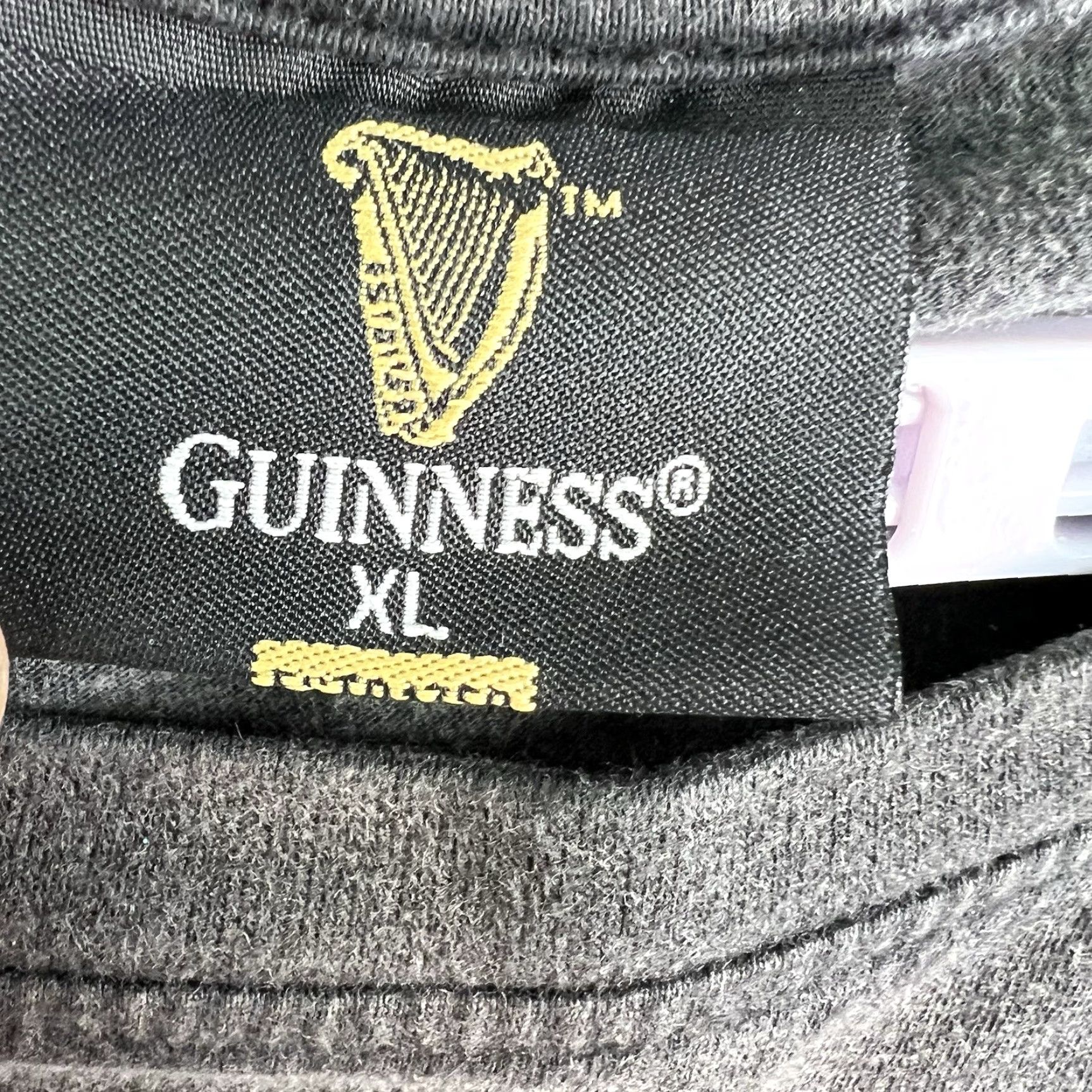 Vintage Guinness Stout Ale Logo T-Shirt Black Men's XL Crew Neck Graphic Print Beer Size US XL / EU 56 / 4 - 5 Thumbnail