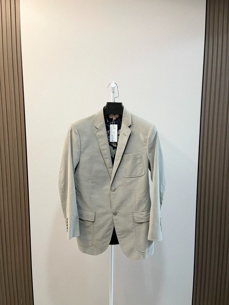 Gucci Gucci Gray corduroy floral lining suit 2502-Nextarrow Size 46R - 1 Thumbnail