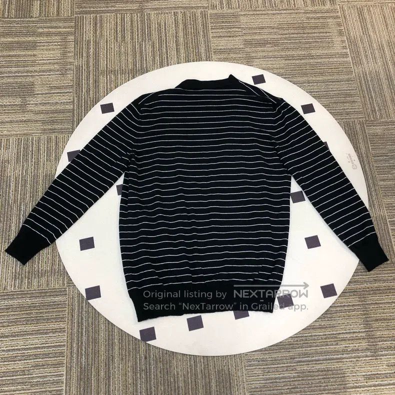 Loewe Loewe Black Striped Long Sleeve Knit Sweater Jacket Size L / US 10 / IT 46 - 2 Thumbnail