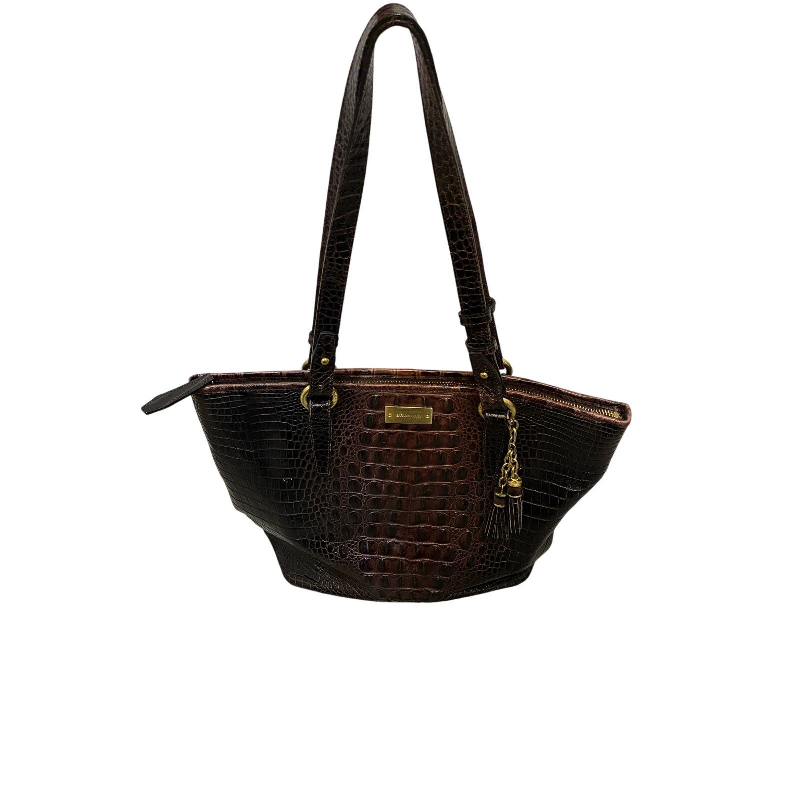 BRAHMIN Brahmin Coquette Pecan Melbourne Leather Asher Tote Bag EUC Size ONE SIZE - 1 Thumbnail