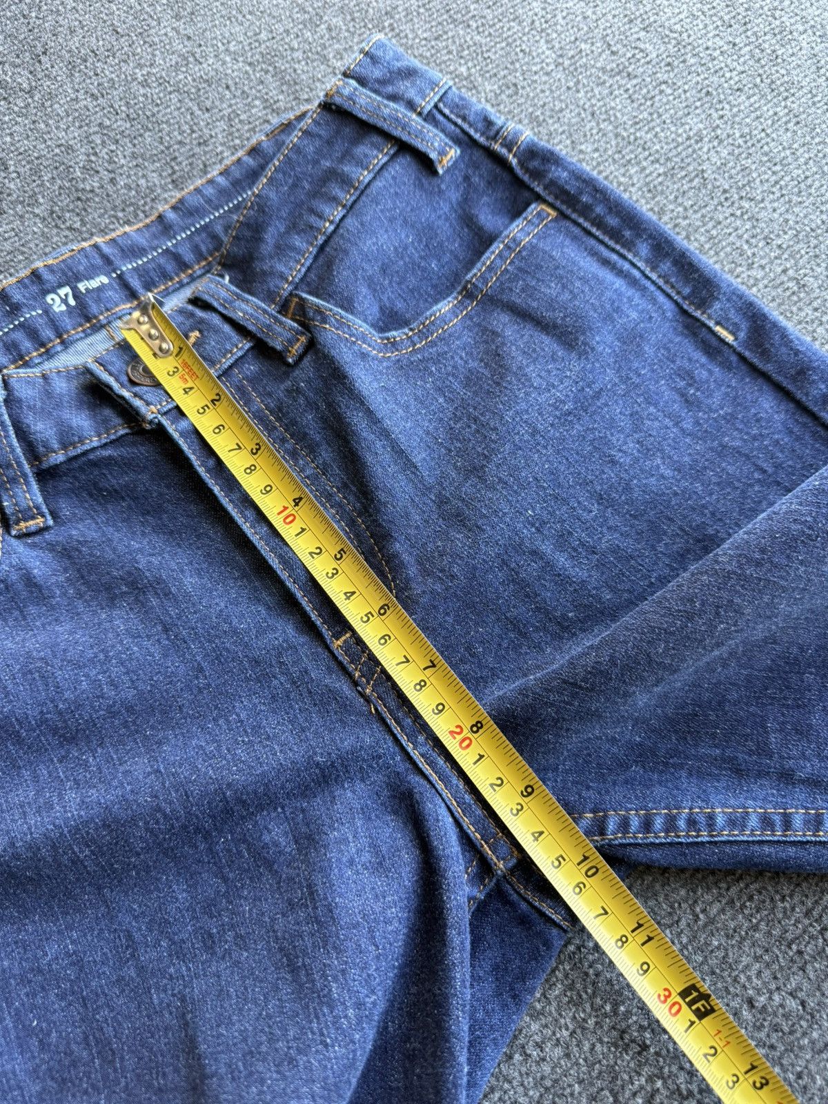 Levi's 00s Retro Levis Flare Jeans Dark Indigo Y2K Bootcut W27 Size 27" / US 4 / IT 40 - 12 Thumbnail