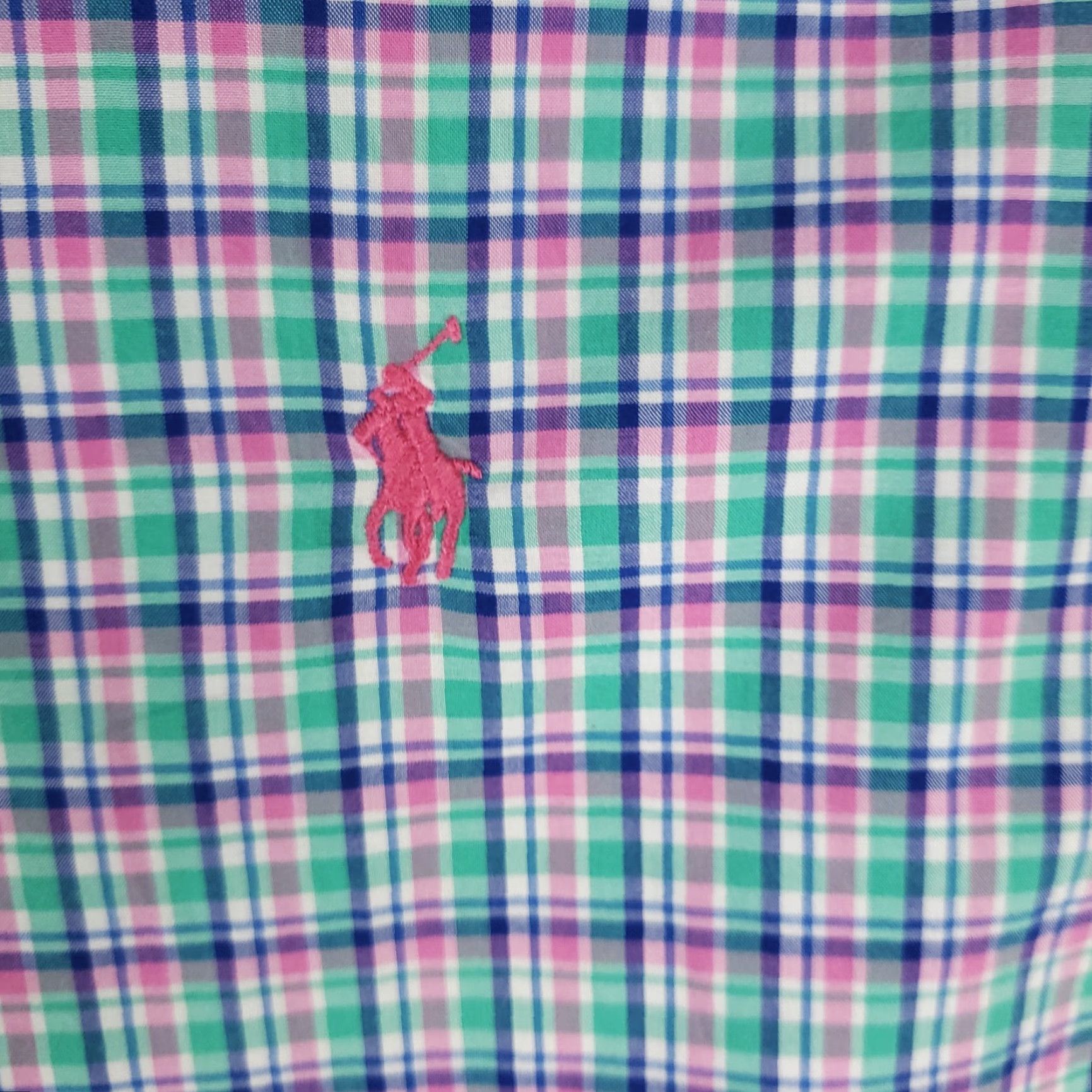 Ralph Lauren Ralph Lauren Shirt Mens 3XB Blue Pink Plaid Stretch Pony Button Up Long Sleeve Button-Up Size US XXL / EU 58 / 5 - 2 Thumbnail