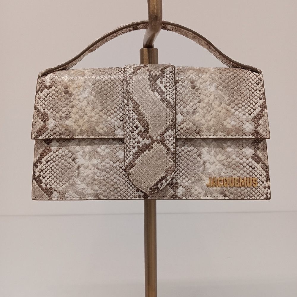 Jacquemus Jacquemus Le Grand Bambino Snake-Embossed Crossbody Bag Size ONE SIZE - 1 Thumbnail