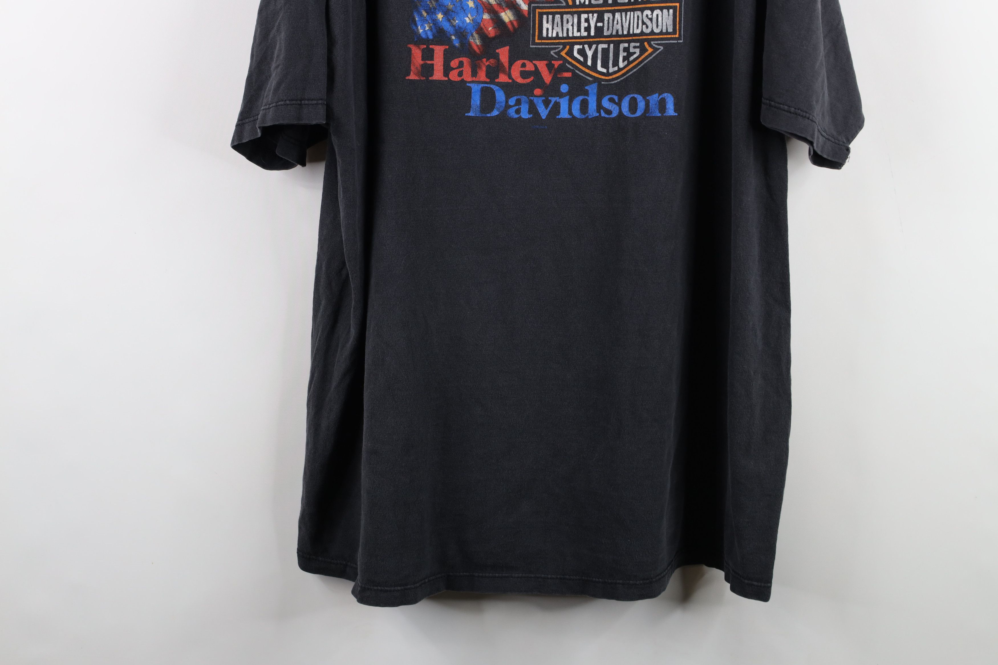 Harley Davidson × Vintage Vintage Harley Davidson Spell Out Big Logo T-Shirt Black USA Size US XXL / EU 58 / 5 - 3 Thumbnail