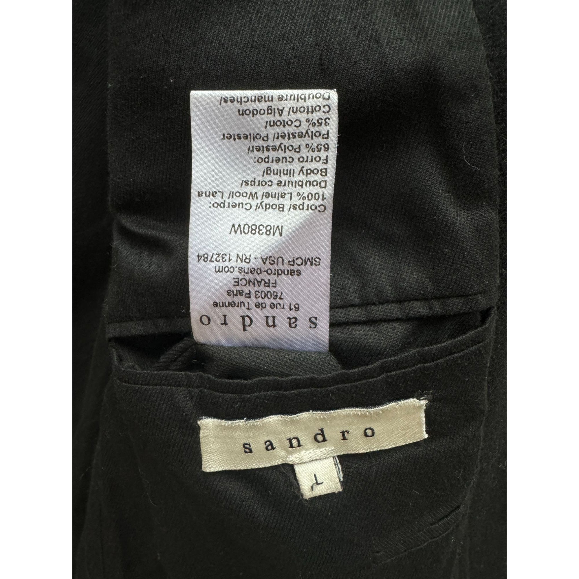Sandro Navy Wool Parka Coat Size US L / EU 52-54 / 3 - 5 Thumbnail