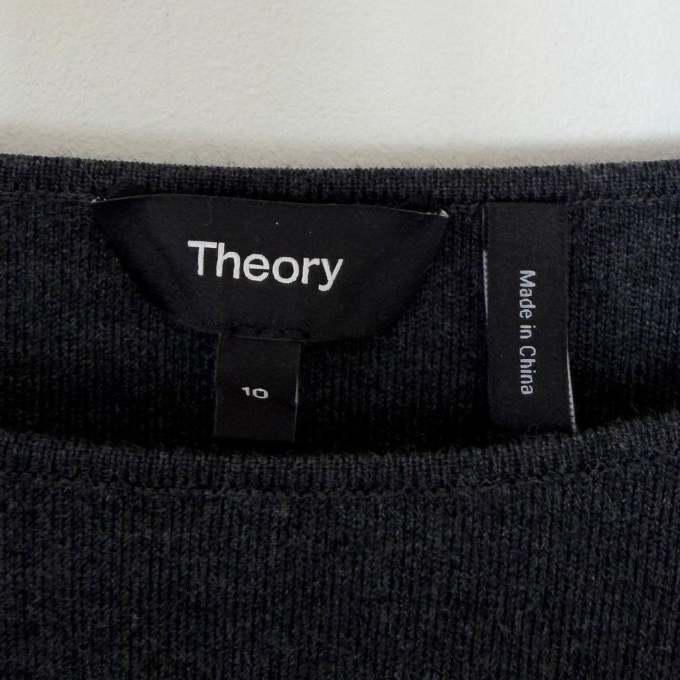 Theory Theory Gray Mixed Media 3/4 Sleeve Plush Tweed Mini Dress 10 Size L / US 10 / IT 46 - 3 Thumbnail