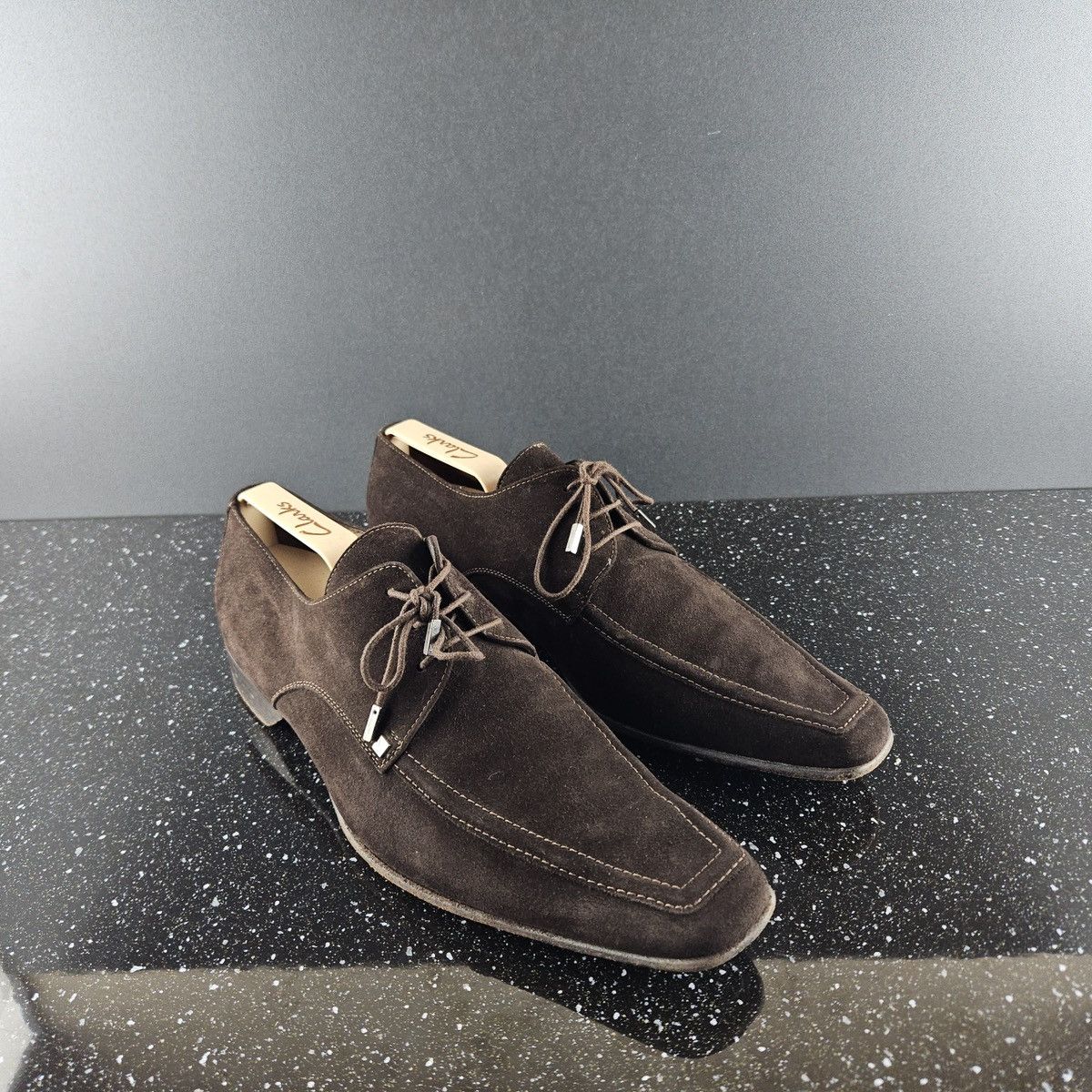 Louis Vuitton Square Toe Brown Suede Formal Shoes (Y0221)