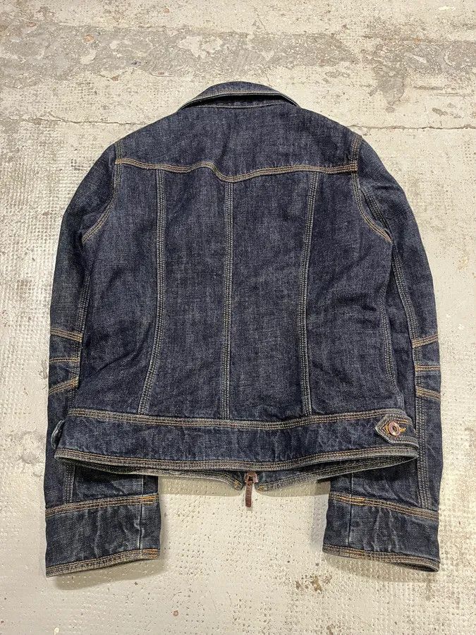 Moschino 2000s Moschino Cargo Navy Brut Denim Jacket Size M / US 6-8 / IT 42-44 - 7 Thumbnail