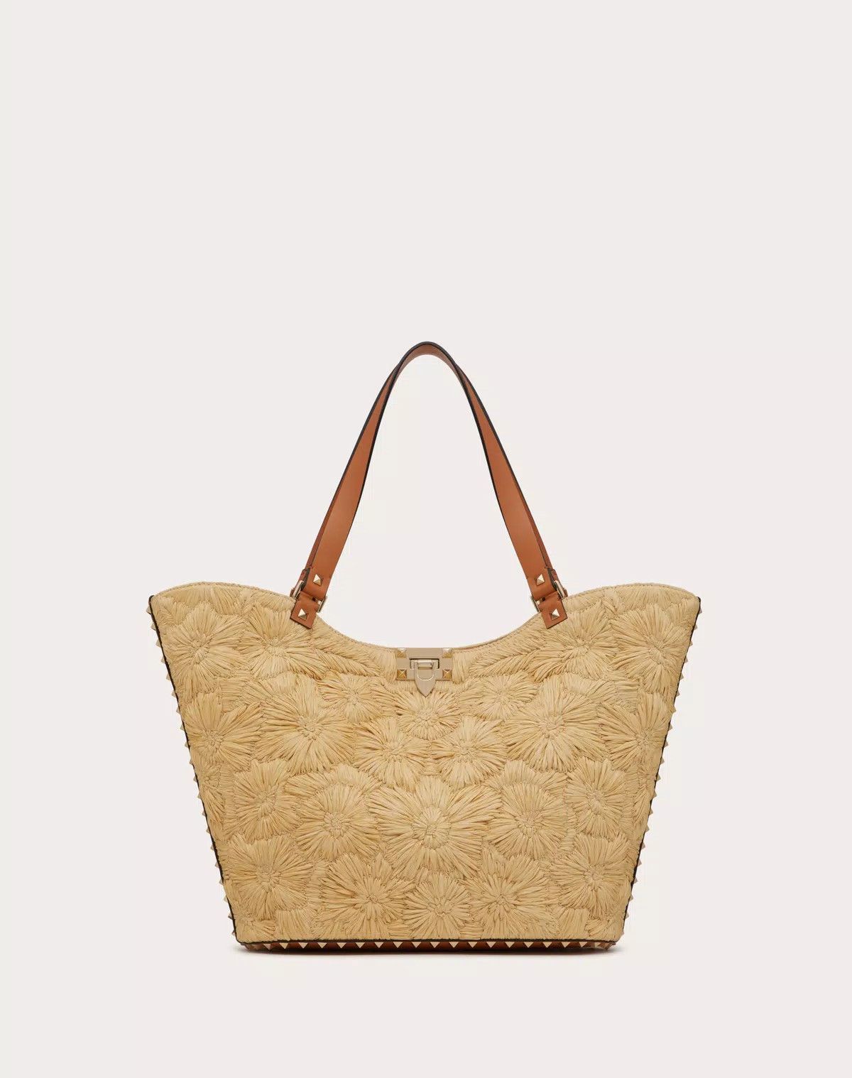 Valentino oc11z0725 Size:OS/ Woven Raffia Shopping Bag in Beige Size ONE SIZE - 1 Thumbnail
