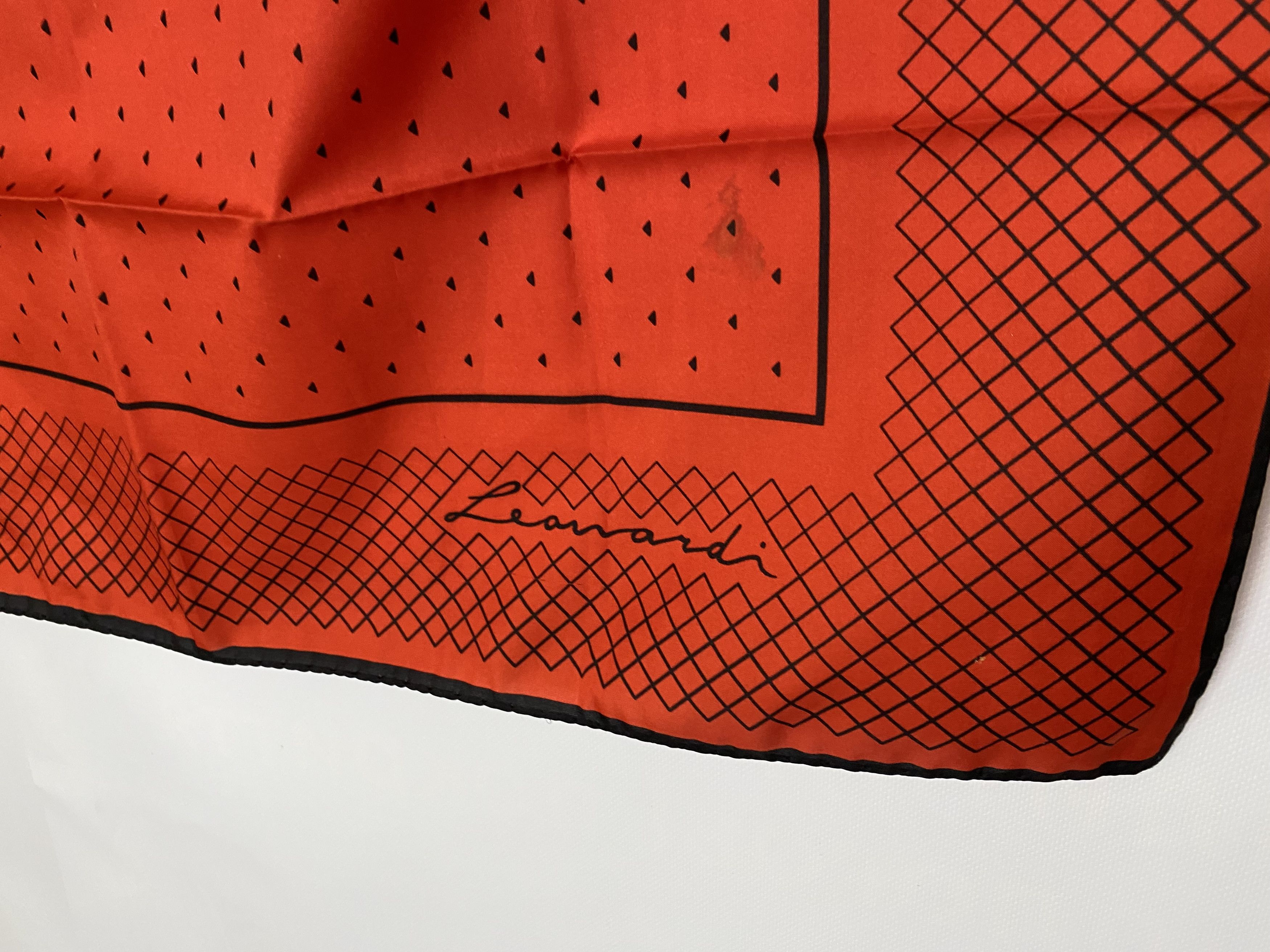 Leonard Paris × Vintage VINTAGE 90’S LEONARDI RED SILK SCARF MADE IN ITALY Size ONE SIZE - 2 Thumbnail