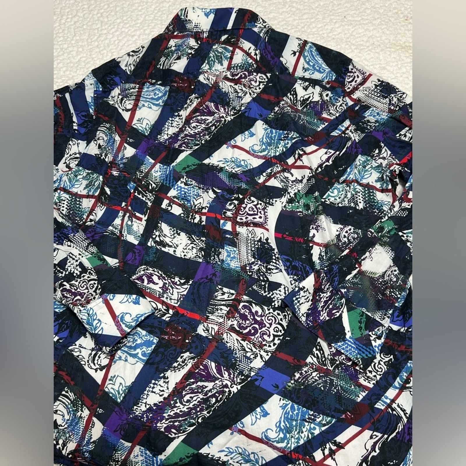 Robert Graham $198 Robert Graham Bassett L/S Blue Button Up Shirt Mens XXL Size US XXL / EU 58 / 5 - 6 Thumbnail