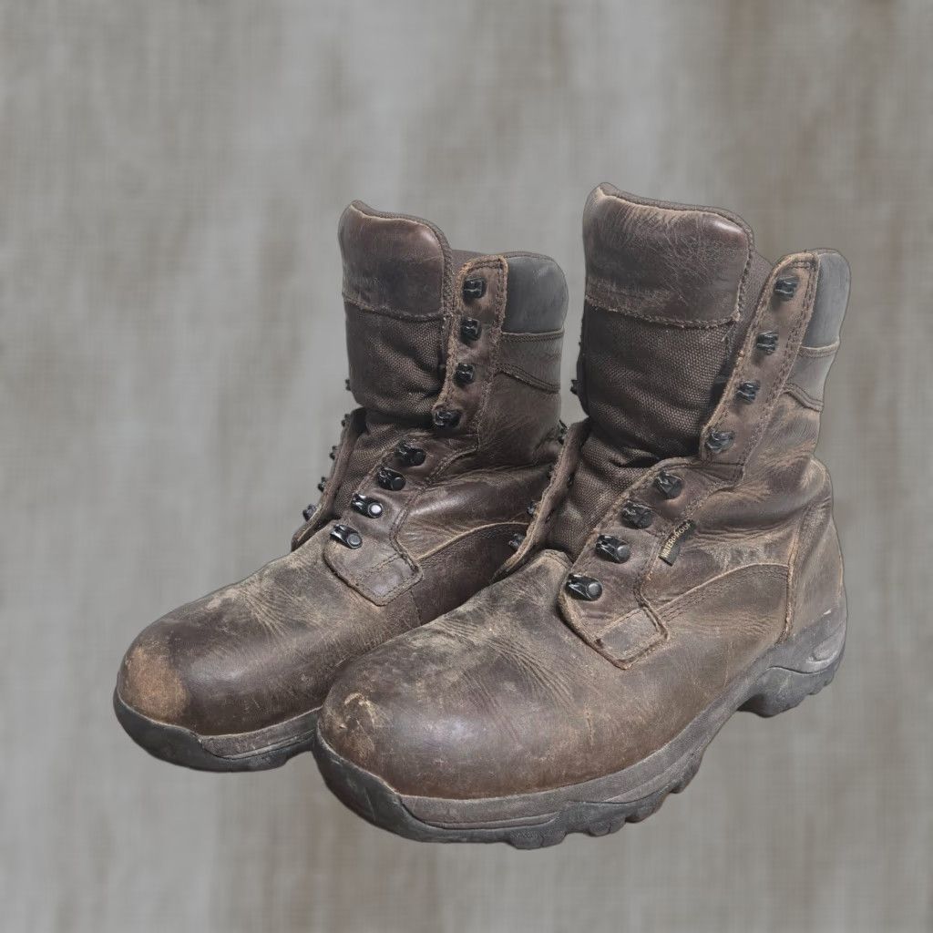 Vintage Field & Stream Boots Mens Brown Leather Waterproof Insulated Steel Toe Mid-Calf 11 US 12 UK Boots Hunting Hiking Trail Size US 12 / EU 45 - 1 Thumbnail