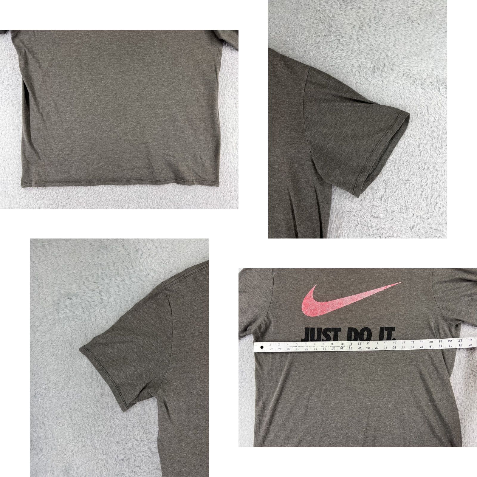 Nike Nike Shirt Mens XL Gray Swoosh Just Do It Vintage Look Crew Logo Basic T‑Shirt Sports Activewear Casual Mens Size US XL / EU 56 / 4 - 8 Thumbnail