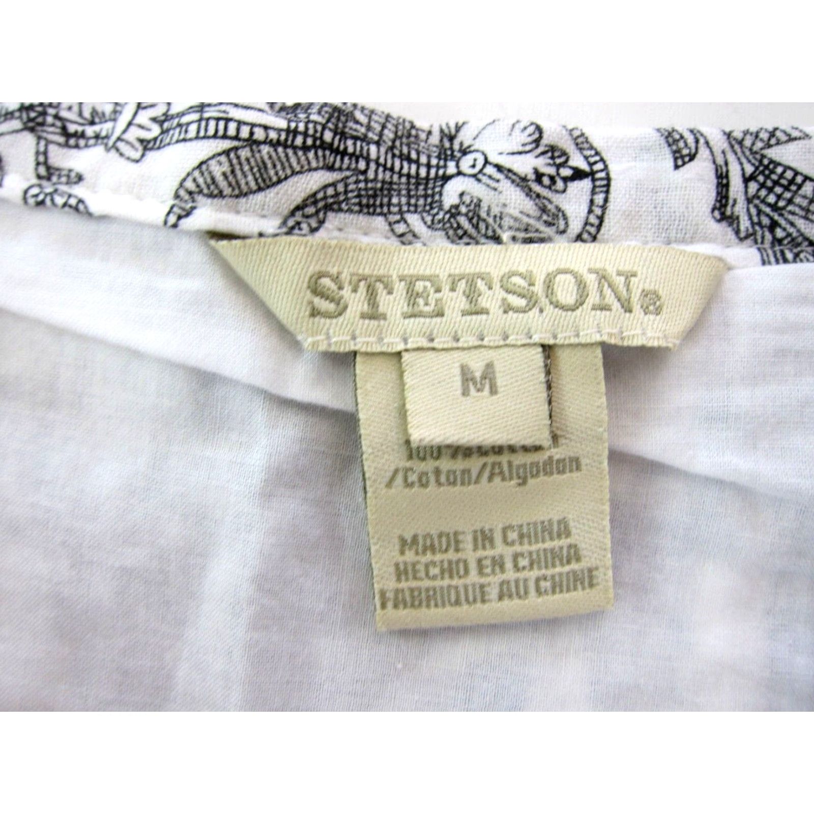 Stetson VINTAGE Stetson Skirt Women A-Line Paisley 100% Cotton Black White Floral Medium Size 32" / US 10 / IT 46 - 3 Thumbnail