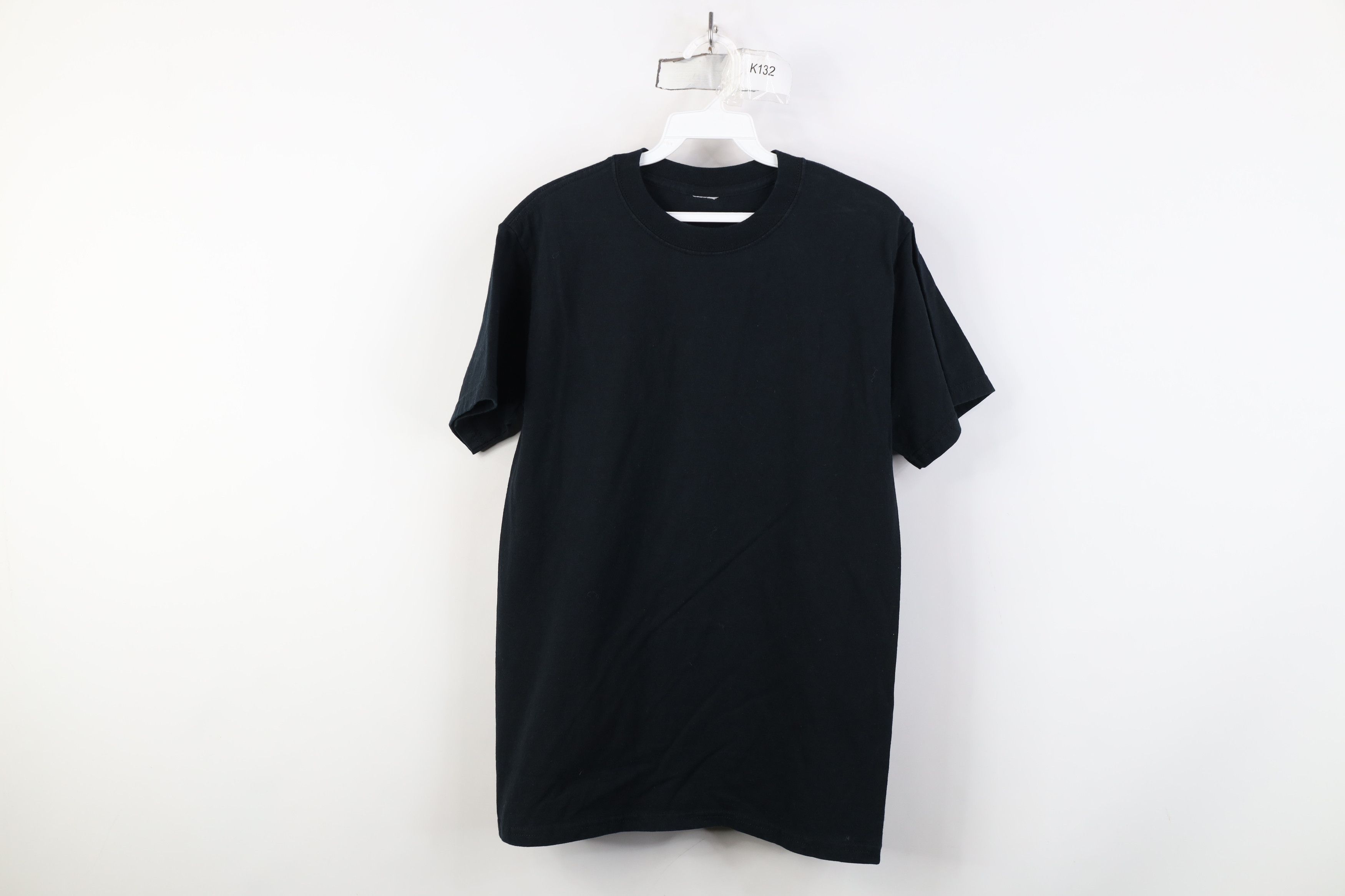 Vintage Vintage 90s Y2K Streetwear Faded Blank Cotton T-Shirt Black Size US S / EU 44-46 / 1 - 1 Thumbnail