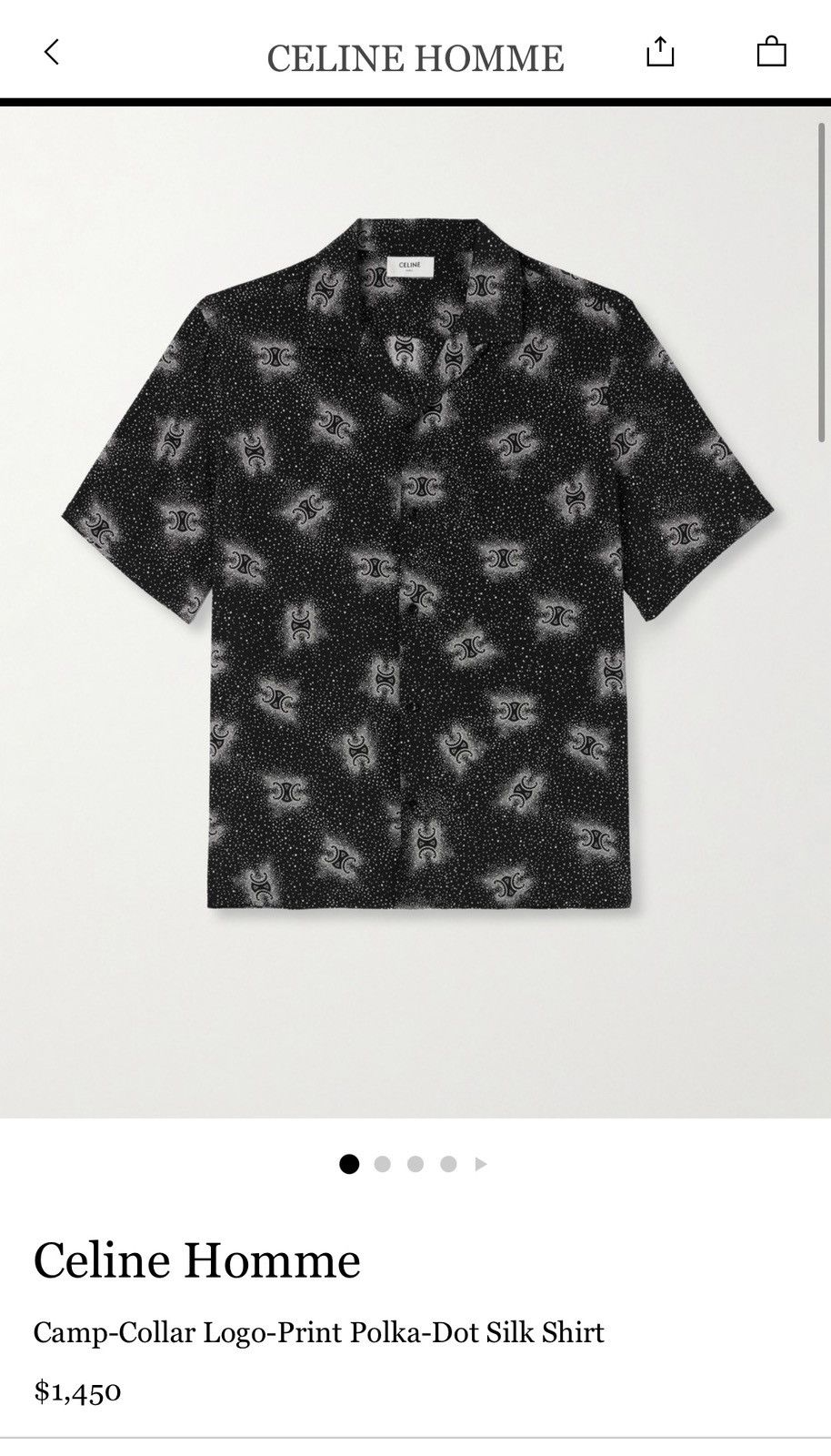Celine $1.45k SS25 Celine 💯% silk Hawaiian shirt Hedi 39 sample Size US M / EU 48-50 / 2 - 3 Thumbnail