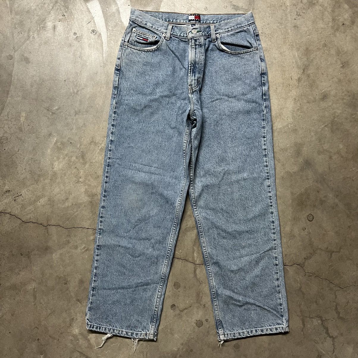Tommy Hilfiger × Vintage Vintage 2000’s Tommy Hilfiger BAGGY Wide-Leg Denim Jeans Size US 34 / EU 50 - 5 Thumbnail