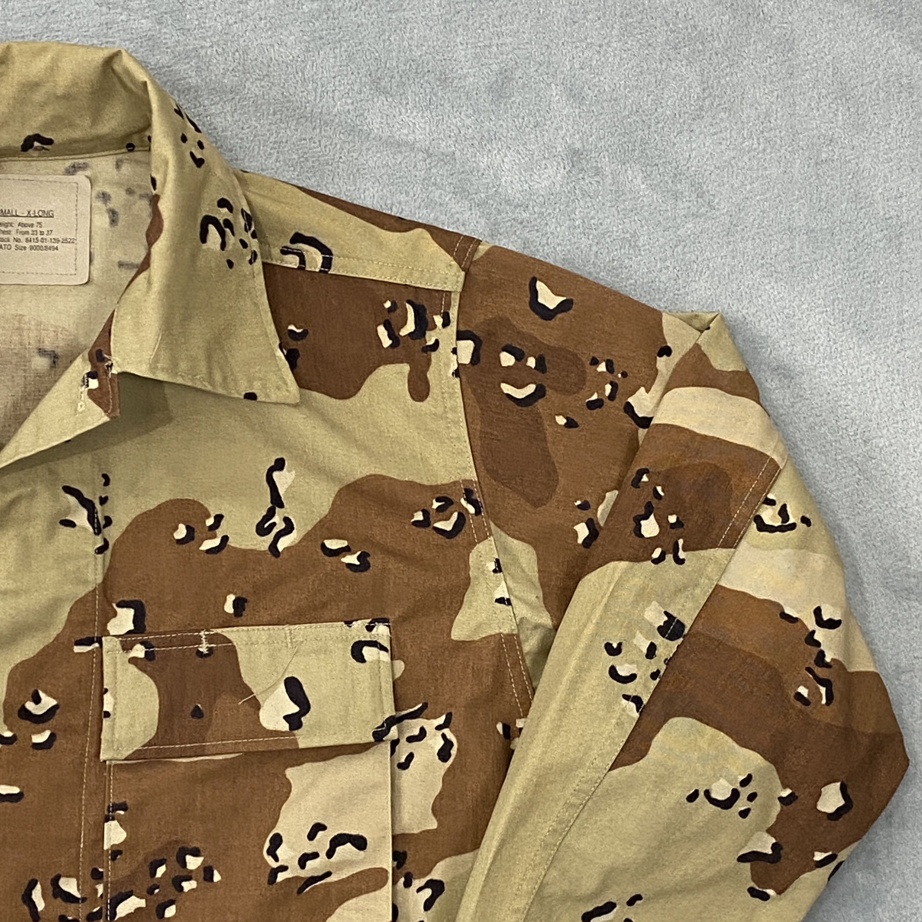 Vintage Combat Battle Dress Jacket Small X-Long Chocolate Chip Camo Size US S / EU 44-46 / 1 - 5 Thumbnail