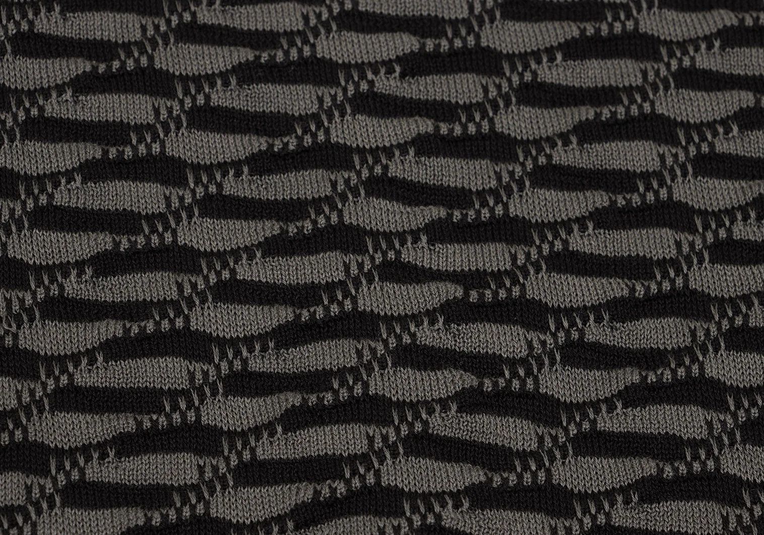 Emporio Armani Cotton Design Knit Top in Gray and Black, Size L Size US L / EU 52-54 / 3 - 11 Thumbnail