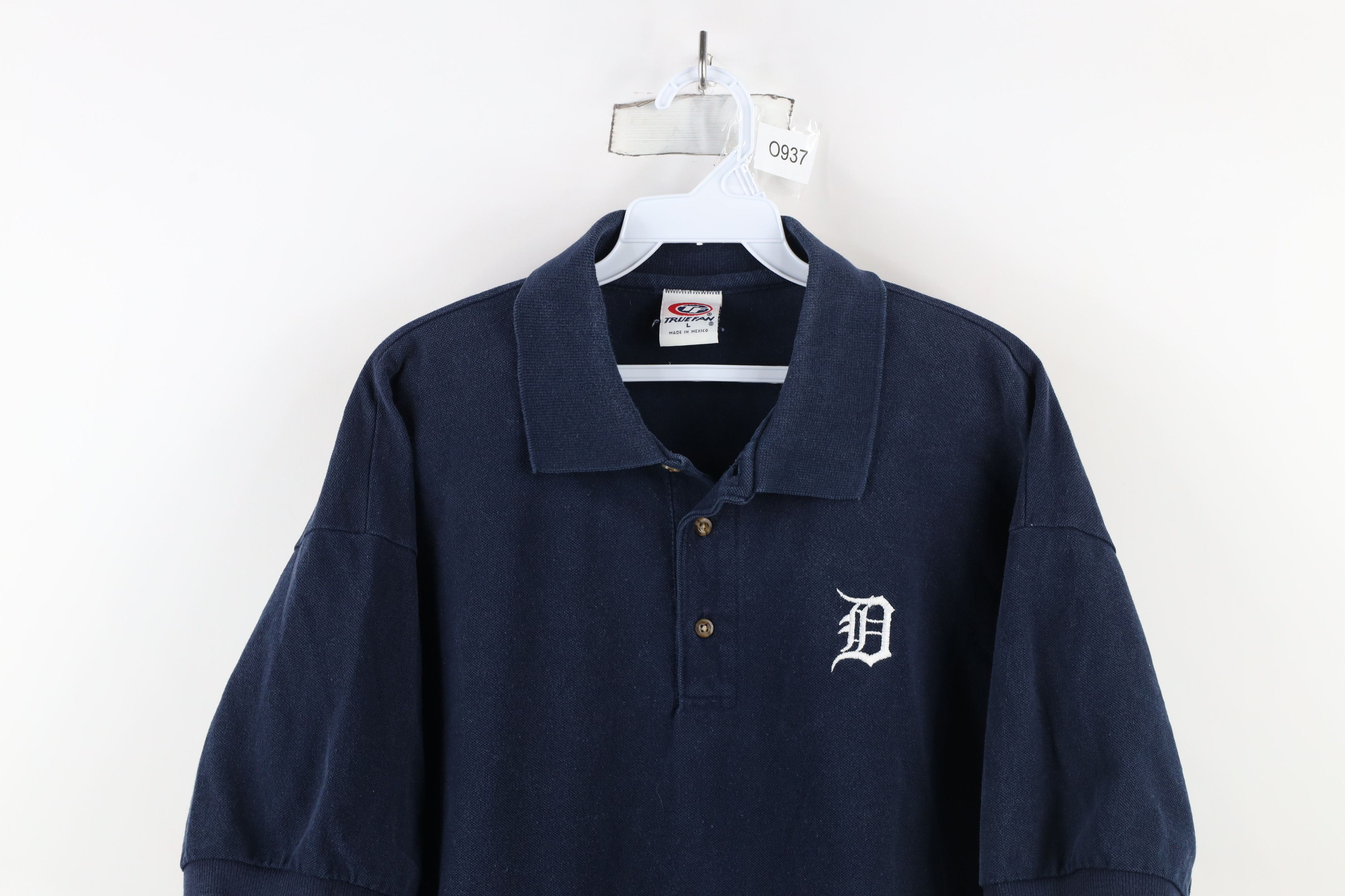 Vintage Vintage 90s Old English D Detroit Tigers Baseball Polo Shirt Size US L / EU 52-54 / 3 - 2 Thumbnail