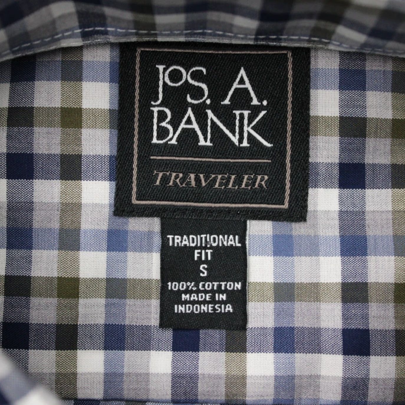 Jos. A. Bank Jos. A. Bank Shirt Mens Small Blue/Green Traveler Traditional Fit Cotton L/S Size US S / EU 44-46 / 1 - 6 Thumbnail