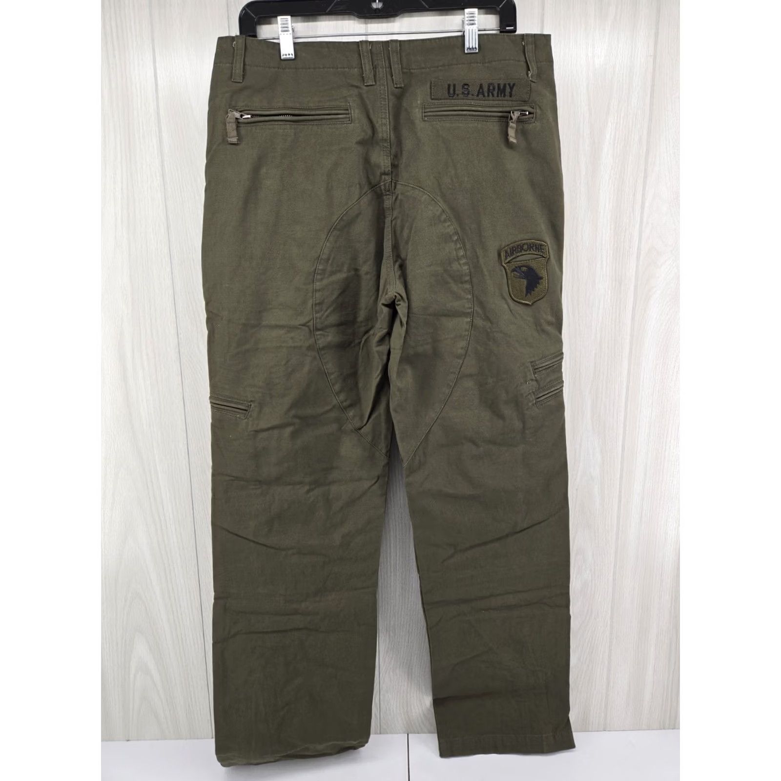 Vintage VINTAGE Union Army Green Cargo Utility Tactical Pants US Army Airborne Patch 34X32 Men Pants Regular 34 Green Cargo Pocket Army Theme 80s 90s Mens Size US 34 / EU 50 - 7 Thumbnail