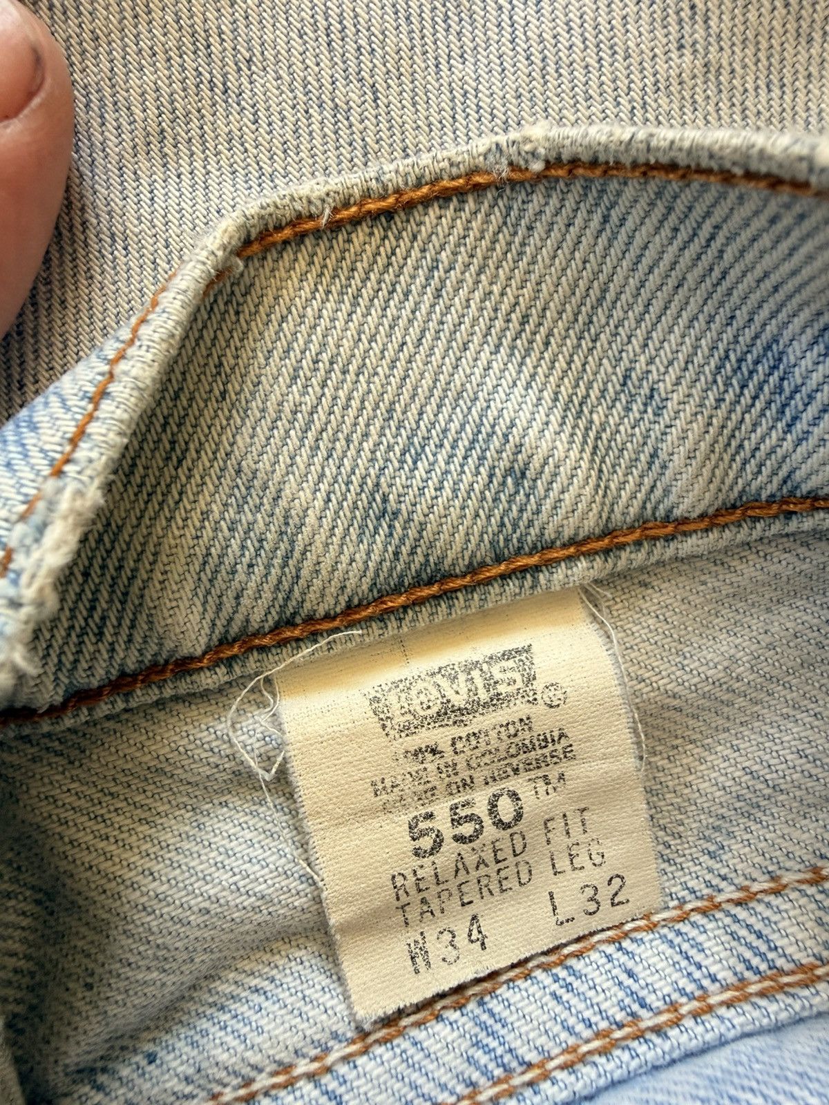 Levi's Vintage Clothing Levis 550 Vintage Straight Regular Light Blue Denim Jeans Size US 34 / EU 50 - 4 Thumbnail