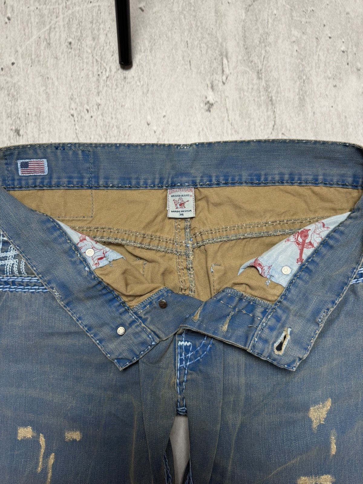 True Religion True Religion Vintage Ricky Super T Distressed Y2K Jeans Size US 36 / EU 52 - 9 Thumbnail