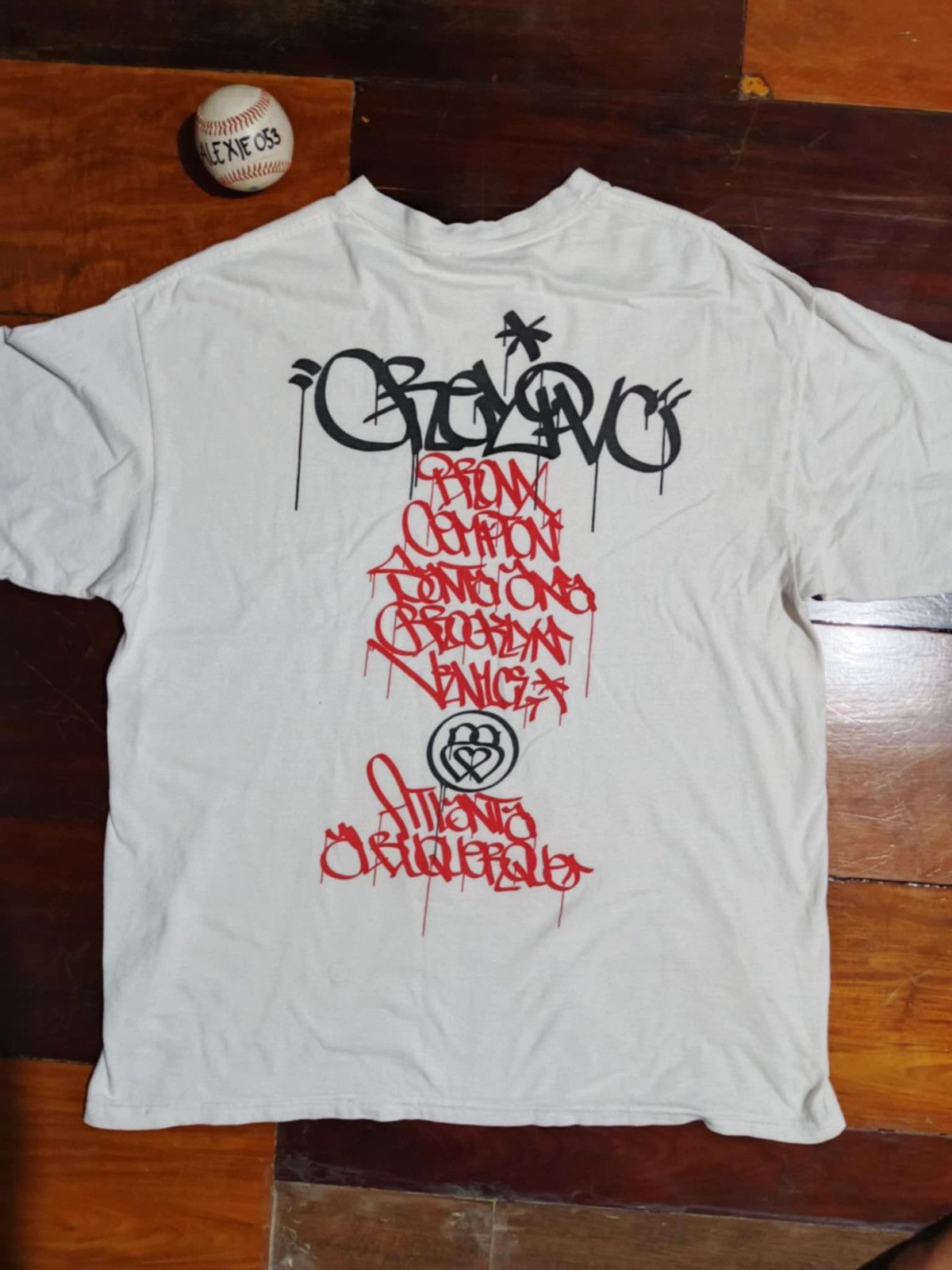 Stussy × Vintage Stussy x Grey PVC 2006 25th Anniversary World Tour shirt Size US L / EU 52-54 / 3 - 2 Thumbnail