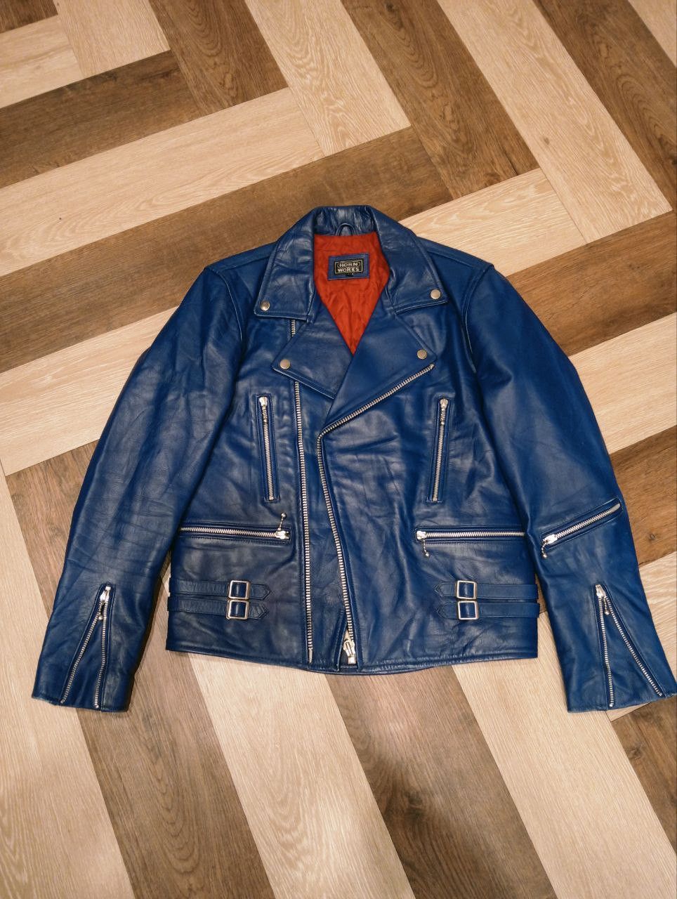Japanese Brand JAPANESE HORN WORKS RIDER LEATHER JACKET Size US L / EU 52-54 / 3 - 7 Thumbnail