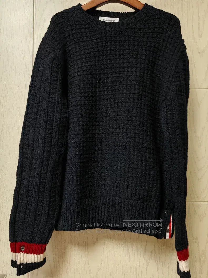 Thom Browne Thom Browne Waffle knit sweater Size US L / EU 52-54 / 3 - 1 Thumbnail