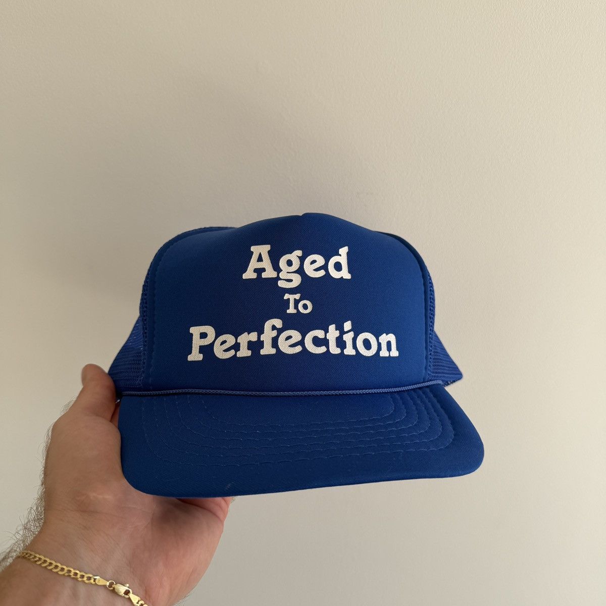 Vintage 1990s Vintage “Aged To Perfection” Trucker Hat Size ONE SIZE - 1 Thumbnail