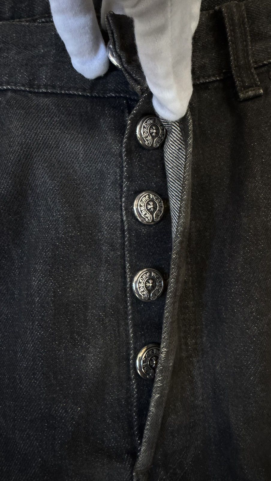 Chrome Hearts RARE!!! CHROME HEARTS LEVI'S BLACK DENIM "GOLD CROSSES" Size US 33 - 8 Thumbnail