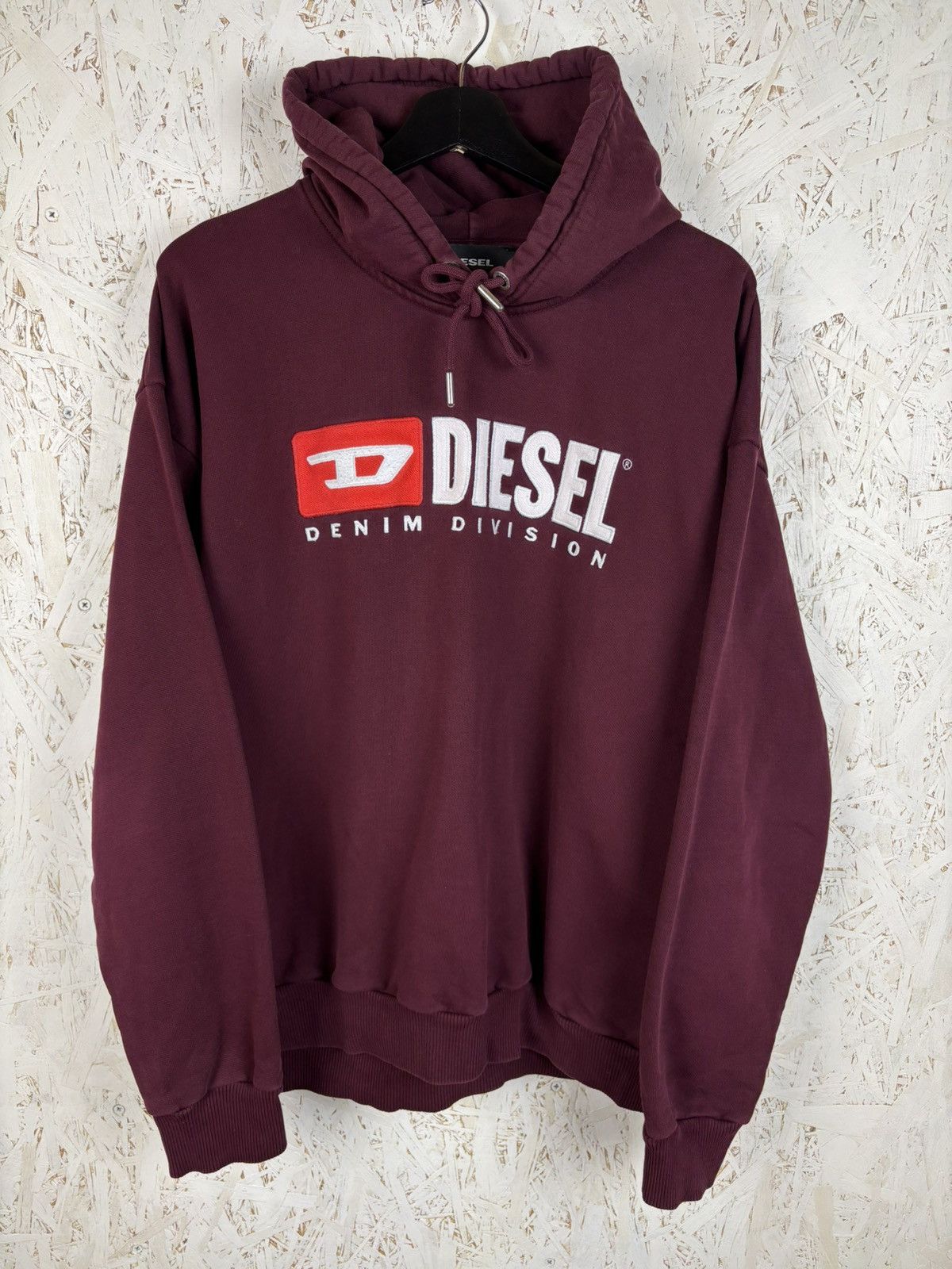 Diesel Diesel Denim Division Big Logo Burgundy Hoodie Size L Size US L / EU 52-54 / 3 - 1 Thumbnail