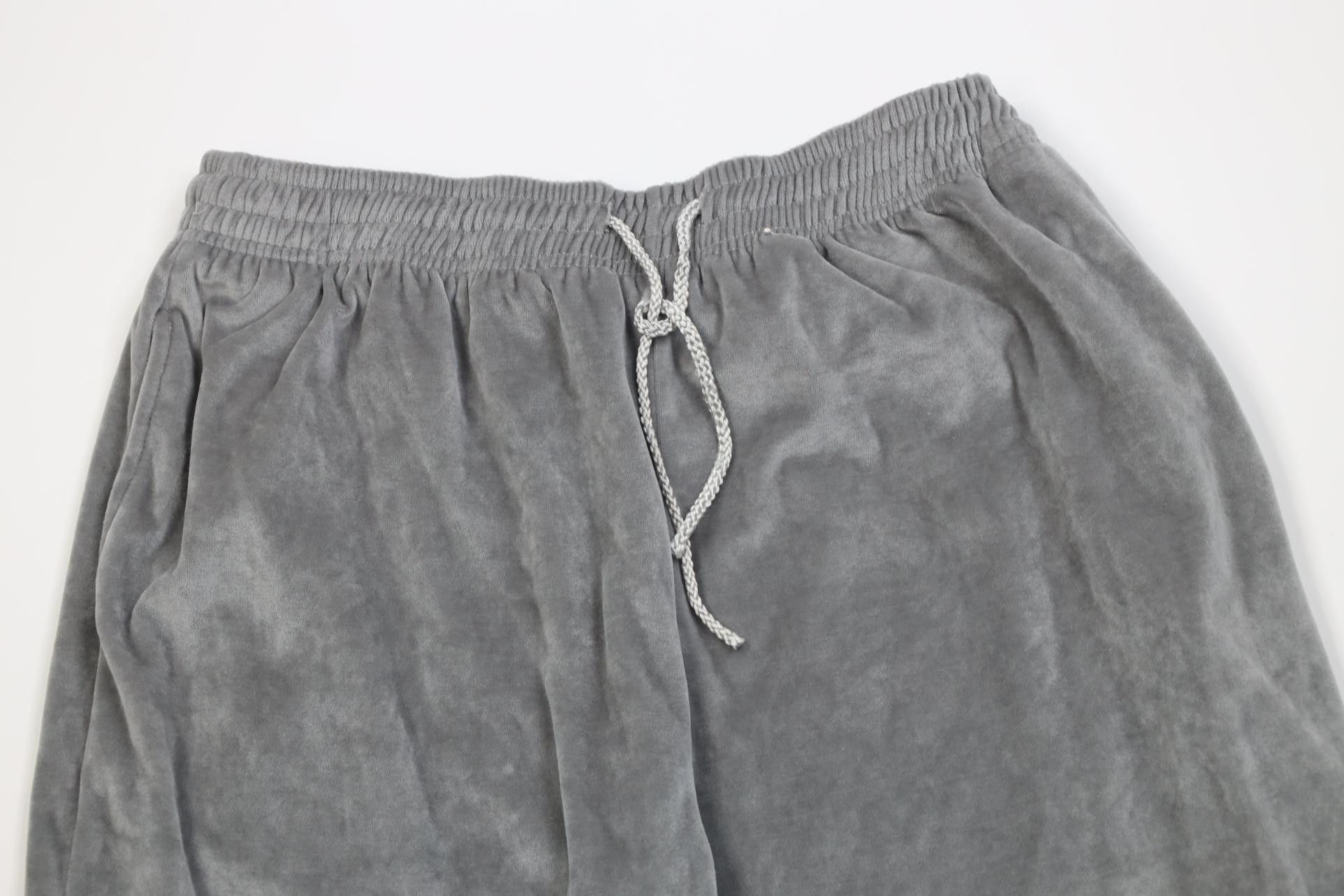 Vintage Vintage 90s Y2K Streetwear Velour Wide Leg Sweatpants Gray Size US 34 / EU 50 - 2 Thumbnail