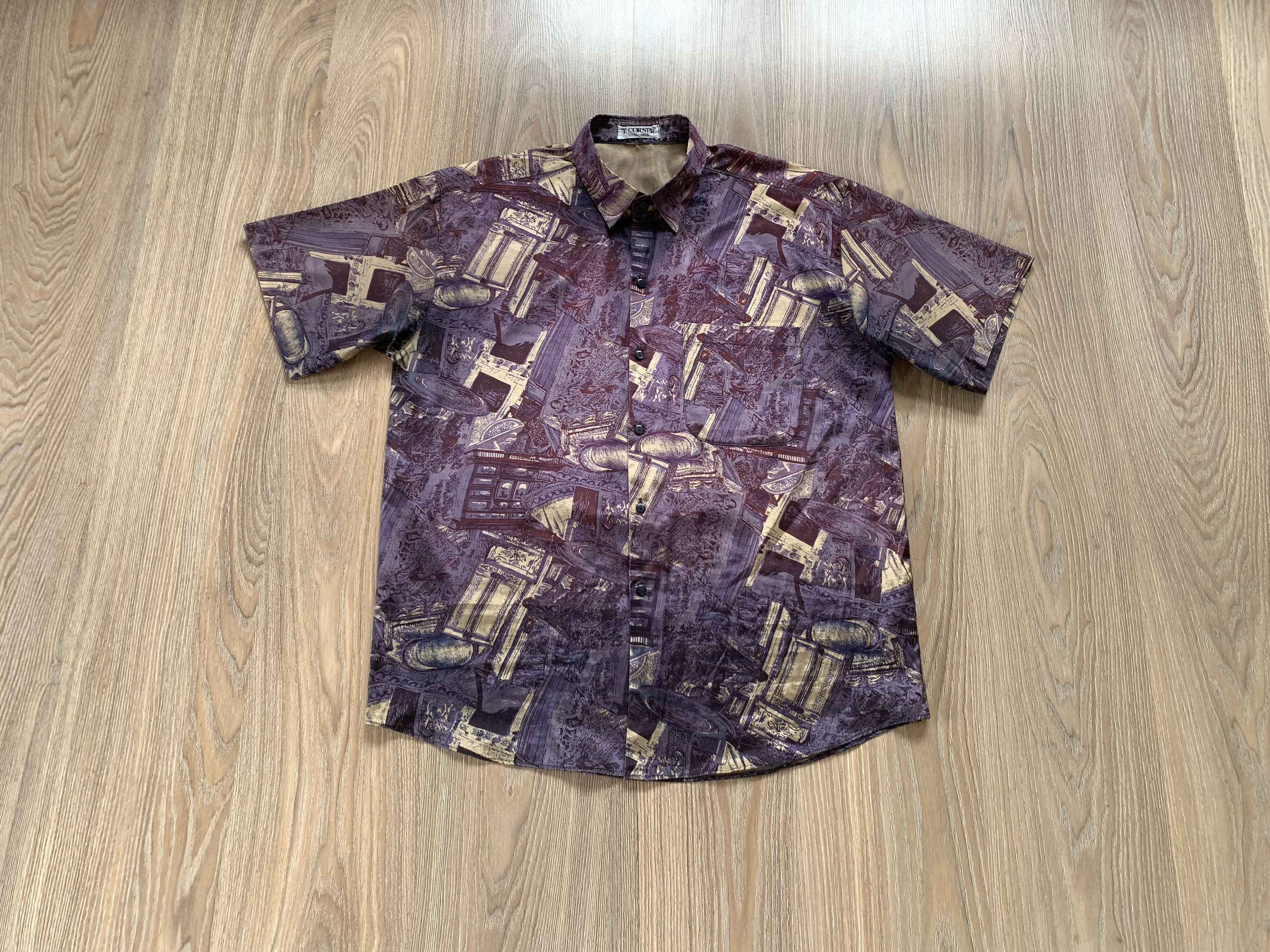 Other T. Corner Thai Silk Vintage Abstract Printed Shirt Size US L / EU 52-54 / 3 - 1 Thumbnail