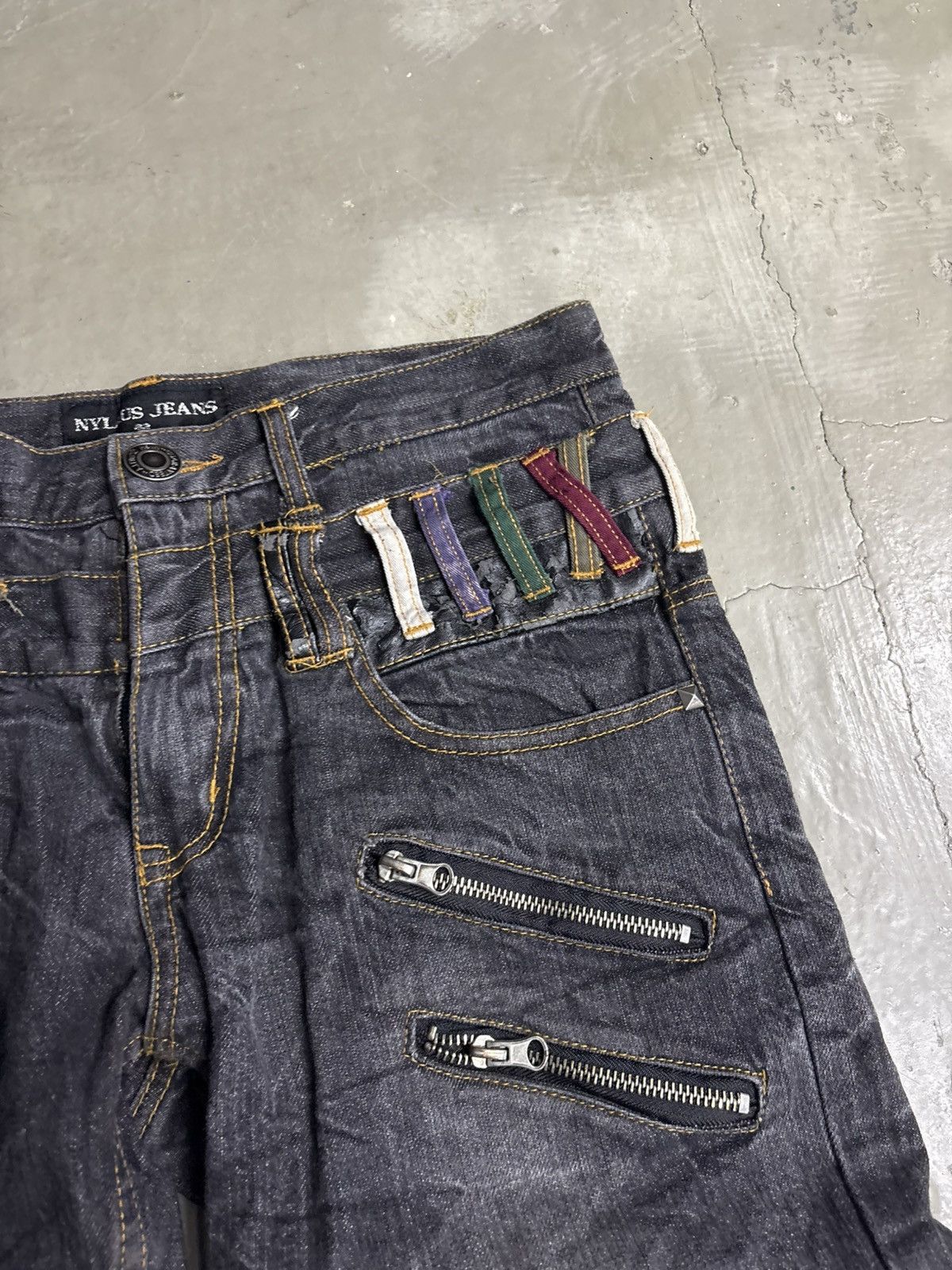 Japanese Brand Nylaus Double Waist Denim Jeans Studded Size US 32 / EU 48 - 14 Thumbnail