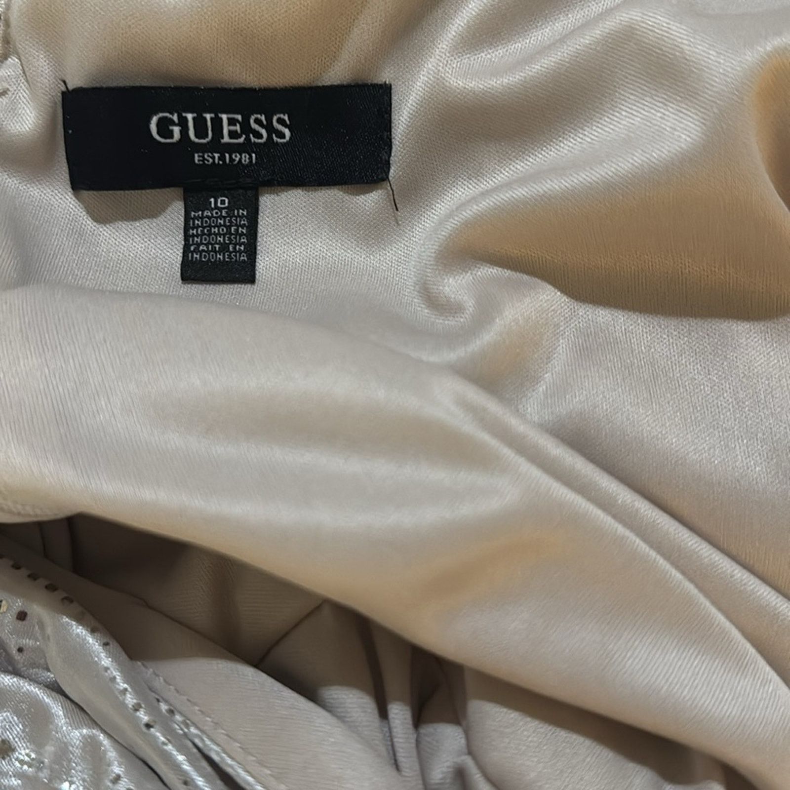 Guess Guess Womens Metallic Faux Wrap Hi-Lo Maxi Dress Champaign Size L / US 10 / IT 46 - 9 Thumbnail
