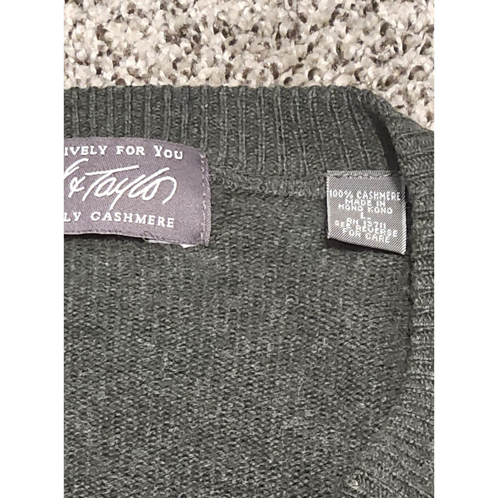 Lord & Taylor LORD & TAYLOR 2-Ply Cashmere Crewneck Sweater Green Long Sleeve Size L Mens Size US L / EU 52-54 / 3 - 2 Thumbnail