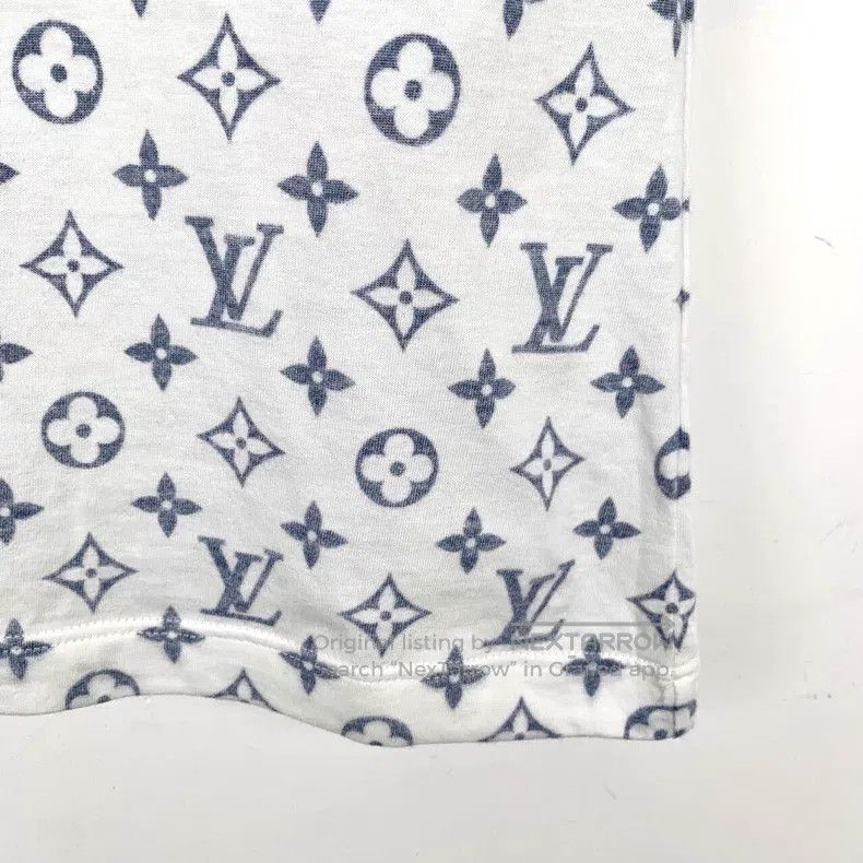 Louis Vuitton Louis Vuitton 22 white logo full-print cotton crewneck sho Size US L / EU 52-54 / 3 - 4 Thumbnail
