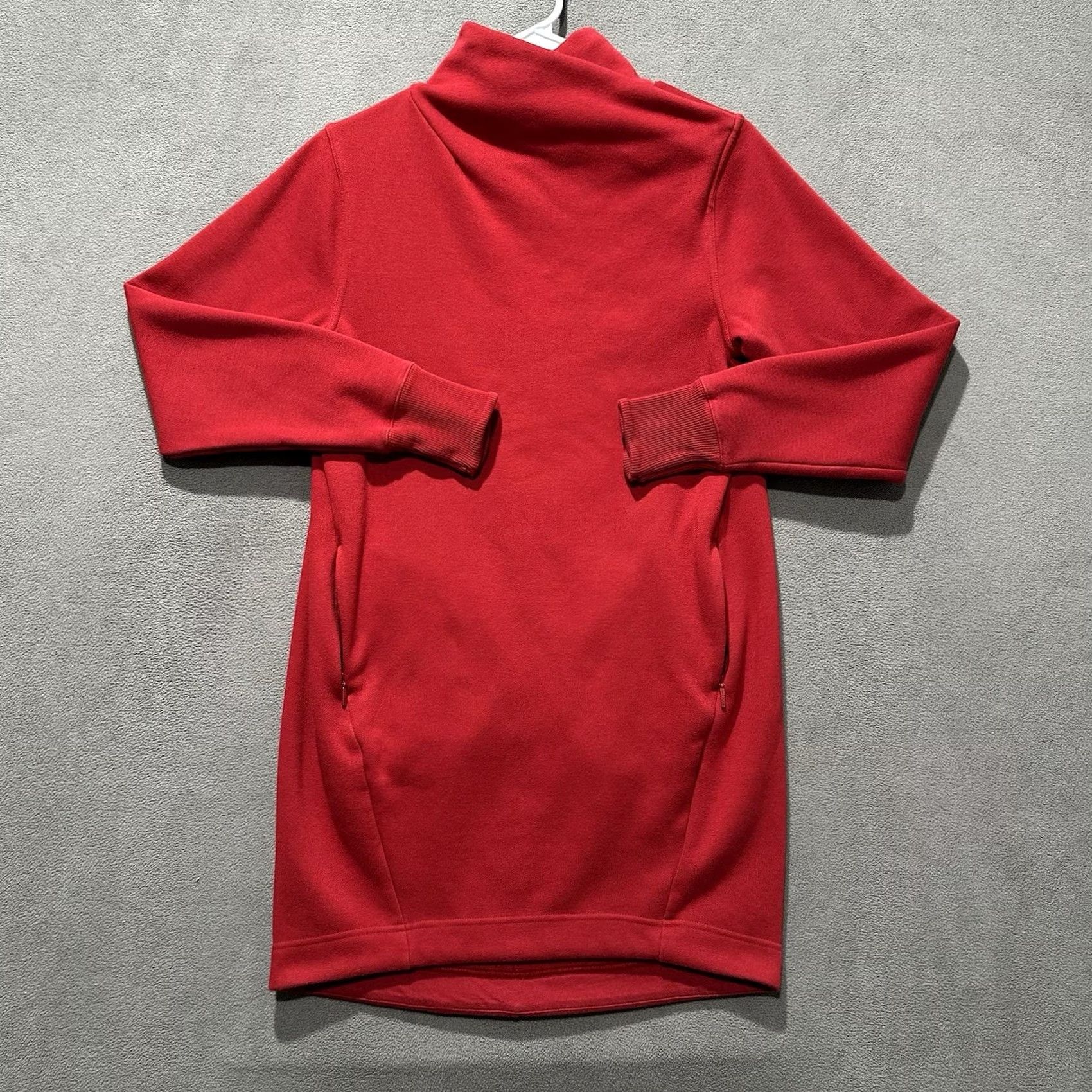 Athleta Athleta Cozy Karma Sweater Dress Womens XS Red Long Sleeve Pockets Twist Neck Size XS / US 0-2 / IT 36-38 - 2 Thumbnail