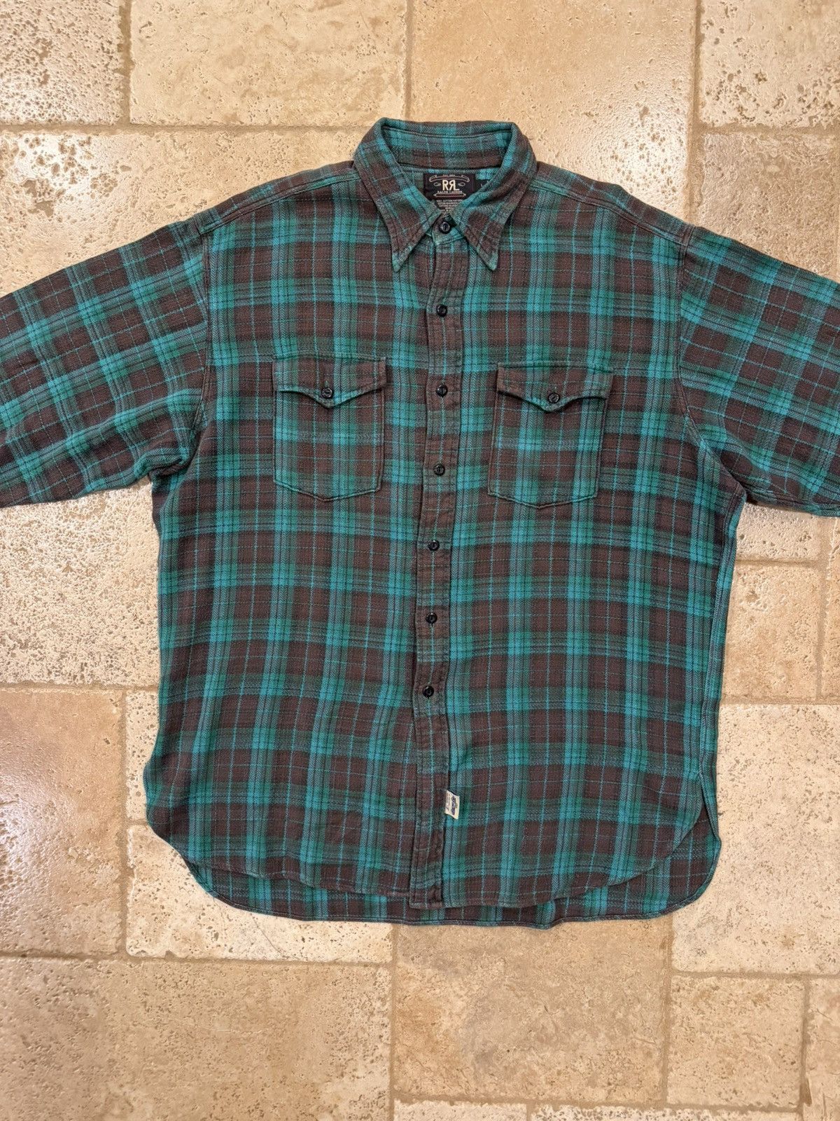 RRL Ralph Lauren RRL Ralph Lauren Vintage 90s Green/Brown Check Flannel Shirt Size US L / EU 52-54 / 3 - 7 Thumbnail