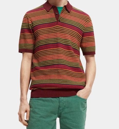 Designer × Scotch & Soda × Vintage Scotch & Soda Structured Knit Organic Cotton Polo Mens Small Size US S / EU 44-46 / 1 - 10 Thumbnail