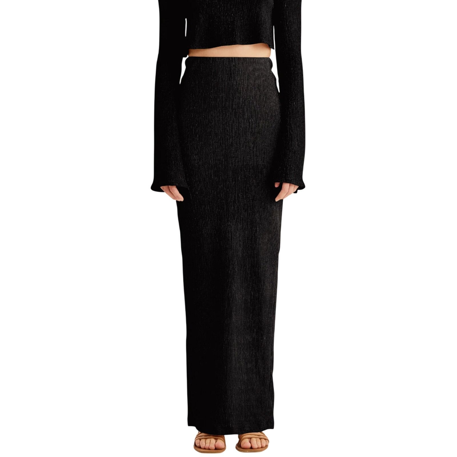 Other NWT Rumer Black High Waist Pencil Tucker Maxi Back Slit S Size 26" / US 2 / IT 38 - 3 Thumbnail