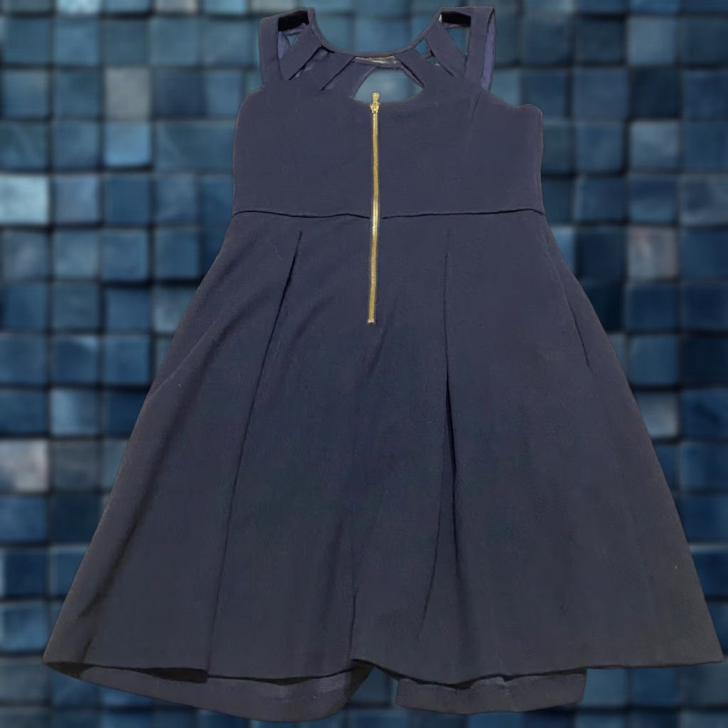 Betsey Johnson Betsey Johnson Dress Navy Blue Sleeveless Fit & Flare Size 10 Casual Party/Cocktail Women Size L / US 10 / IT 46 - 1 Thumbnail